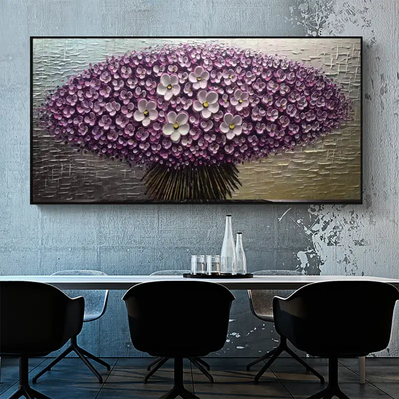 Flower and Tree Painting #FT009 - Handmade Canvas Art for Home Decor, Office Wall Art, and Living Room Aesthetic