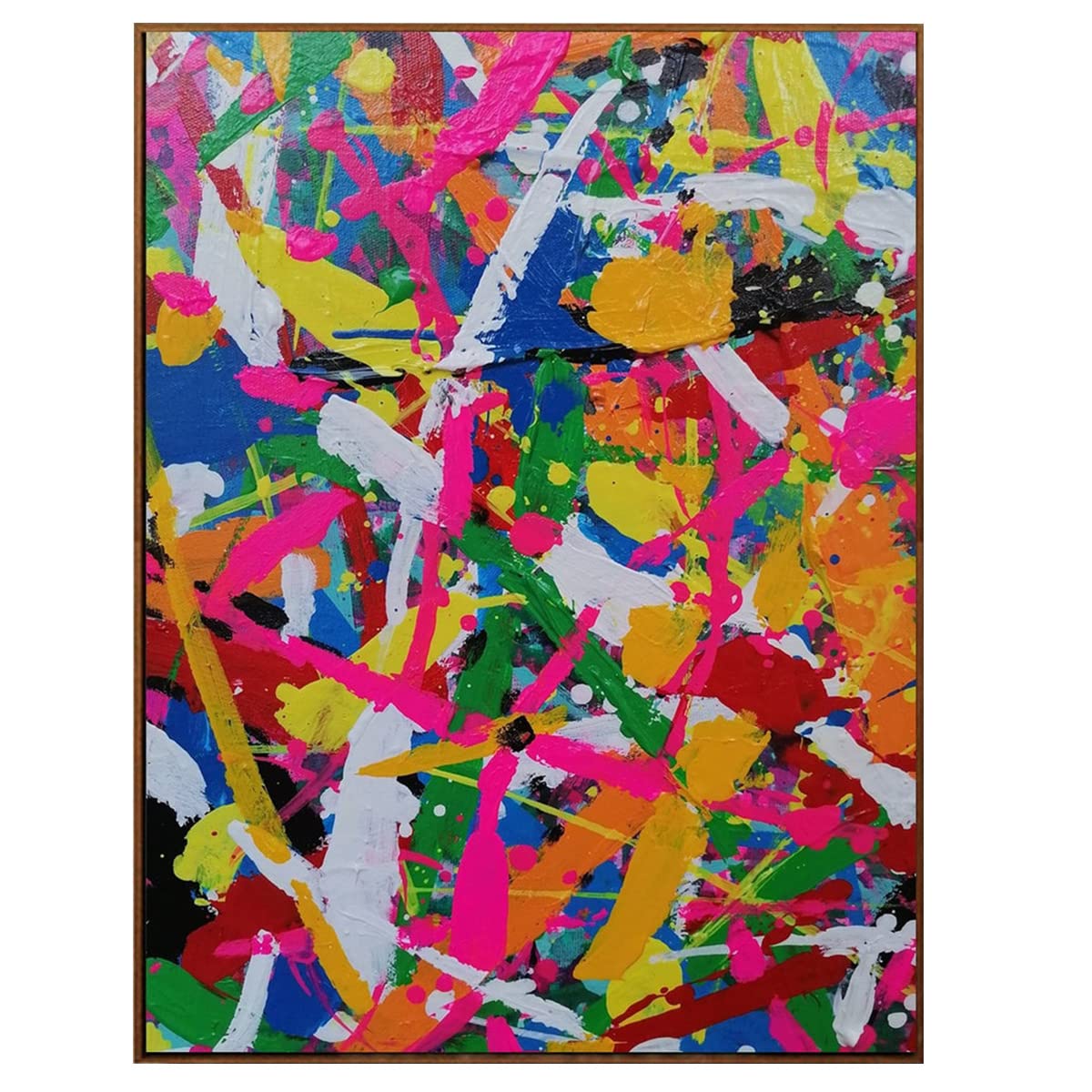 Original Large Abstract Canvas Painting - Modern Colorful Wall Art with Pink Texture for Living Room Decor | Handmade Home Office & Bedroom Decor