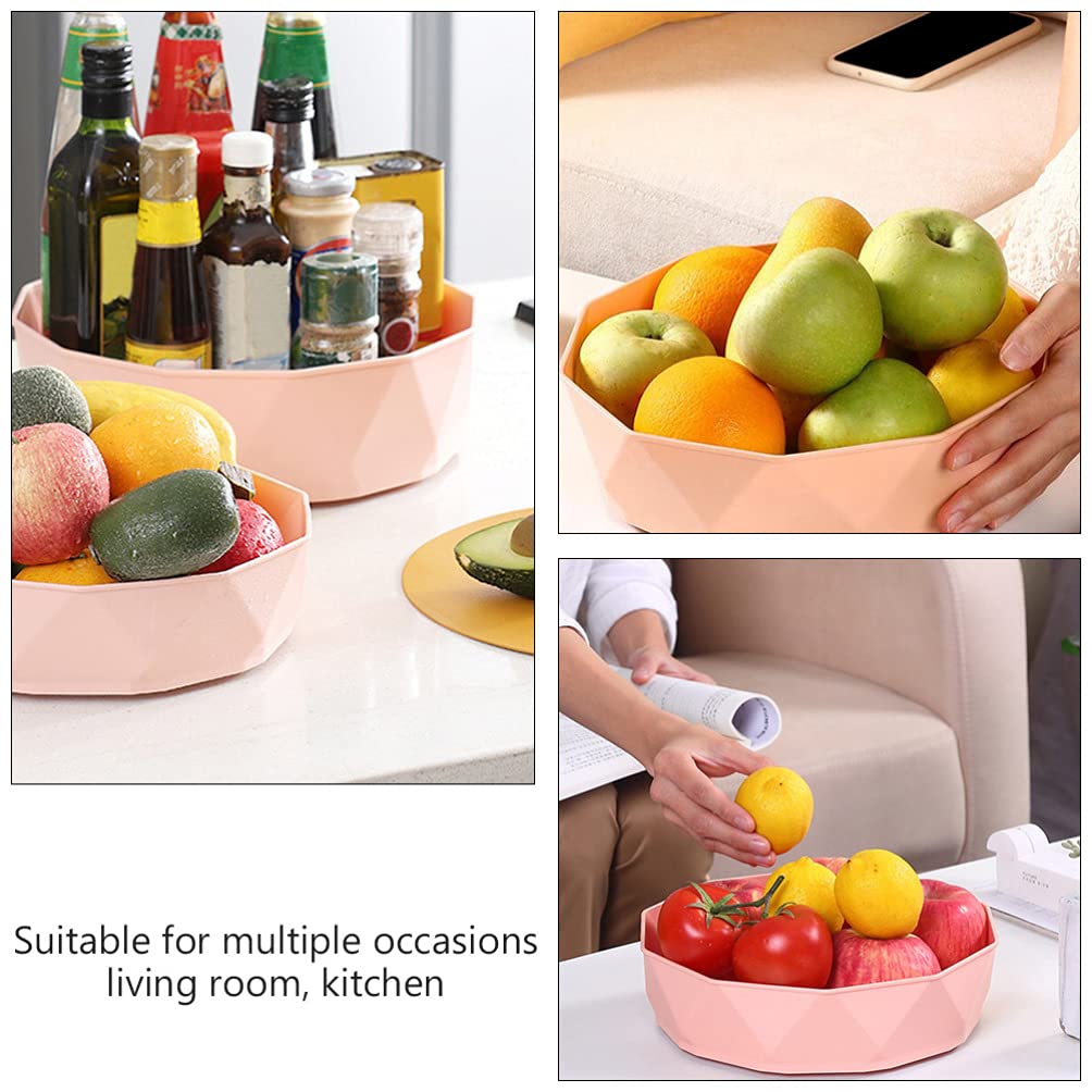 OSALADI 360-Degree Rotating Spice Rack Organizer - Lazy Susan Turntable for Kitchen Cabinet, Pantry & Countertop Storage - Space Saving Pink Spice Holder (Perfect for Spices, Condiments & Makeup Organization)