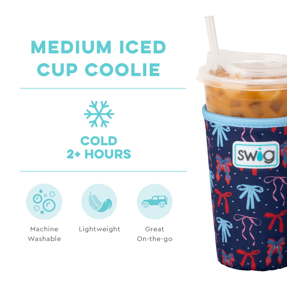 Miss Independence Medium Iced Cup Coolie - Insulated Beverage Sleeve for 16-20oz Tumblers - Perfect for Iced Coffee, Smoothies & Cold Drinks at Work, Gym or Outdoor Activities