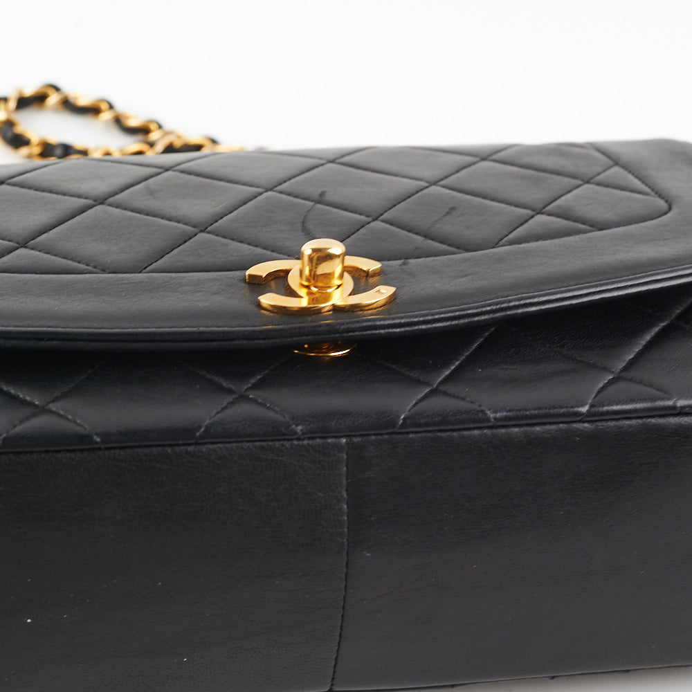 Chanel Medium Diana Black Leather Shoulder Bag - Luxury Designer Handbag for Women | Perfect for Work, Travel & Evening Events