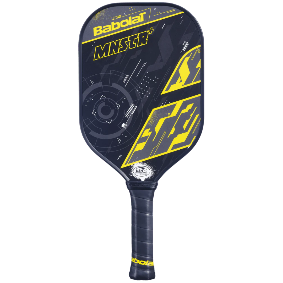 Babolat MNSTR+ Pickleball Paddle - 8.1oz Lightweight Carbon Fiber Racket for Competitive Play | Black & Yellow Design | Perfect for Outdoor & Indoor Court Games