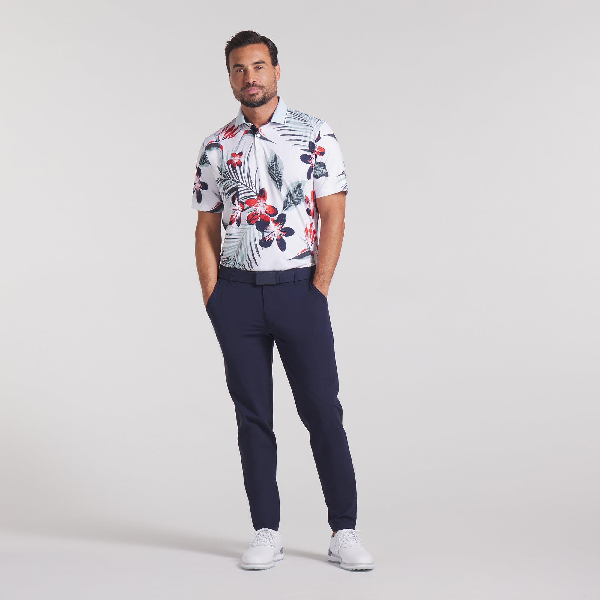 MATTR Luau Golf Polo Shirt for Men - Breathable Quick-Dry Performance Polo with UPF Protection - Perfect for Golf, Casual Wear & Outdoor Activities