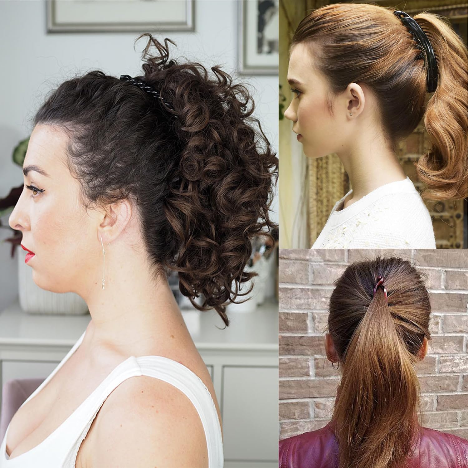 Banana Hair Clips for Women - Large Double Ponytail Holder Clips for Thin Hair, Classic Fishtail Clincher Combs | Perfect for Everyday Styling, Work, and Special Occasions