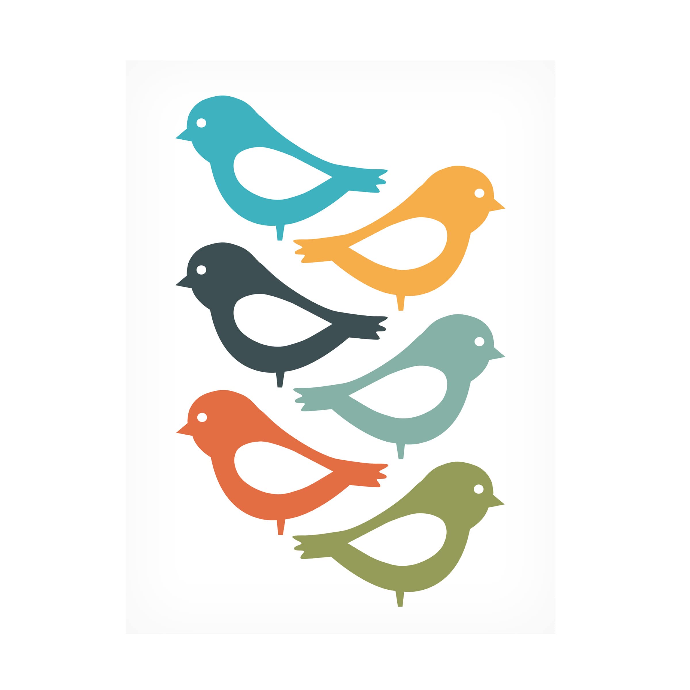 Trademark Fine Art 'Playful Birds' Canvas Wall Art by Ayse - Vibrant Hand-Painted Home Decor for Living Room, Bedroom & Office