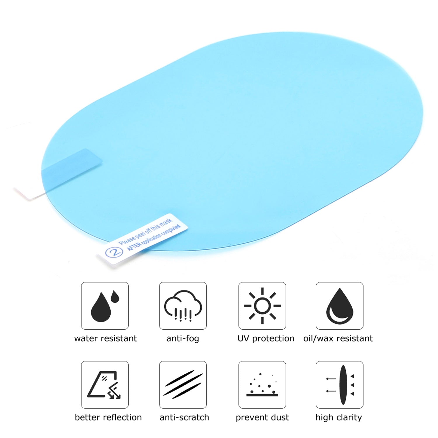 4 Pack HD PET Nano Anti-Fog Anti-Glare Car Rear View Mirror Protective Film Set - Clear Vision for Safe Driving in Rain, Night & Harsh Weather Conditions