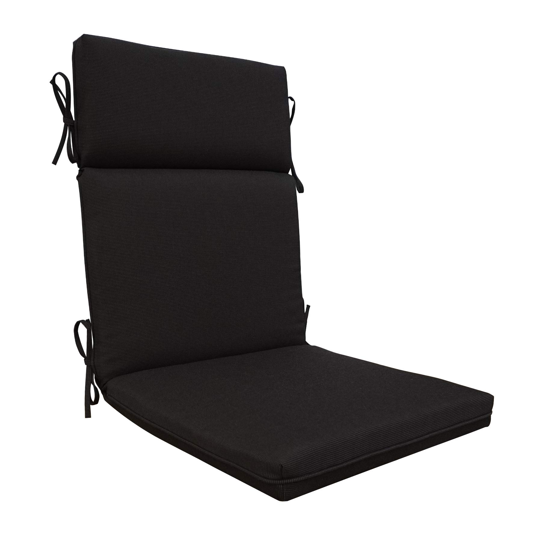 BOSSIMA High Back Chair Cushions for Outdoor & Indoor Use - Comfortable Replacement Patio Seat Cushions in Black - Perfect for Garden, Deck, Poolside & Living Room Furniture