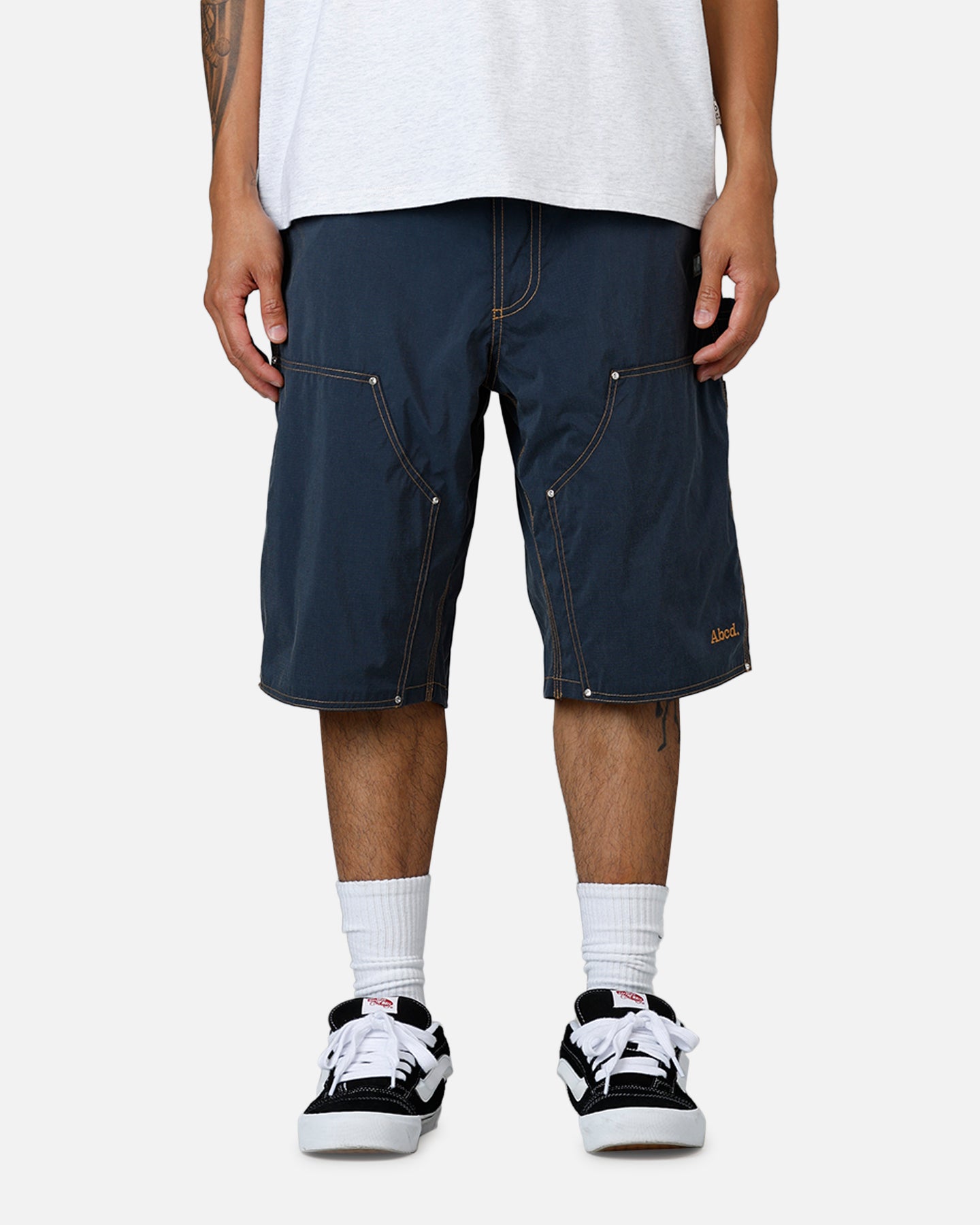 ABC Men's Nylon Jorts - Stretchable Navy Blue Denim Shorts for Casual Wear, Outdoor Activities & Summer Fashion