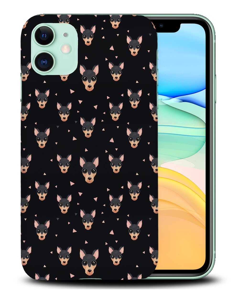Cute Manchester Terrier Puppy Dog Design Polycarbonate Phone Case for Apple iPhone 11 - Durable Protective Cover for Everyday Use, Work & Travel
