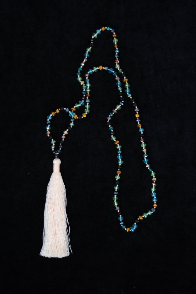 Elegant Beige Tassel Necklace for Women - Boho Chic Layered Pendant Jewelry - Perfect for Casual Outfits, Parties & Special Occasions
