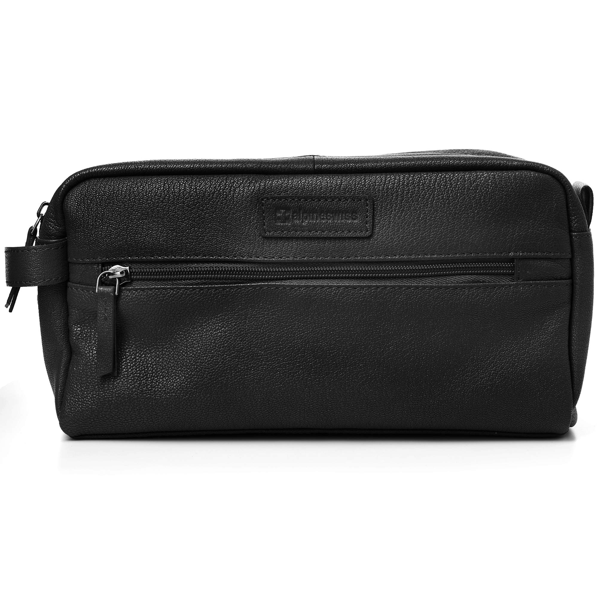 Premium Alpine Swiss Sedona Genuine Leather Toiletry Bag - Water-Resistant Travel Shaving Kit & Dopp Kit for Men - Perfect for Business Trips, Gym, Camping & Weekend Getaways