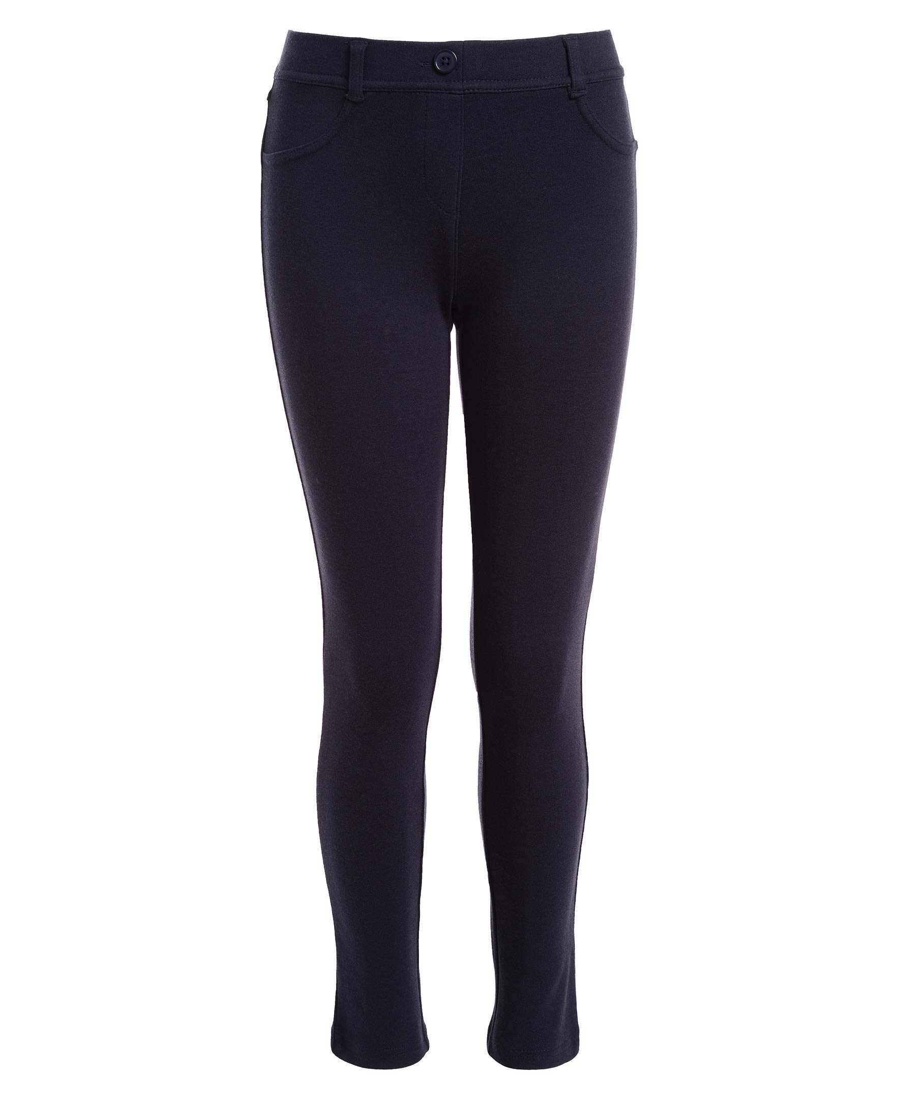 Chaps Girls' Stretch Interlock Jeggings - Comfortable School Uniform Pants for Everyday Wear & Play