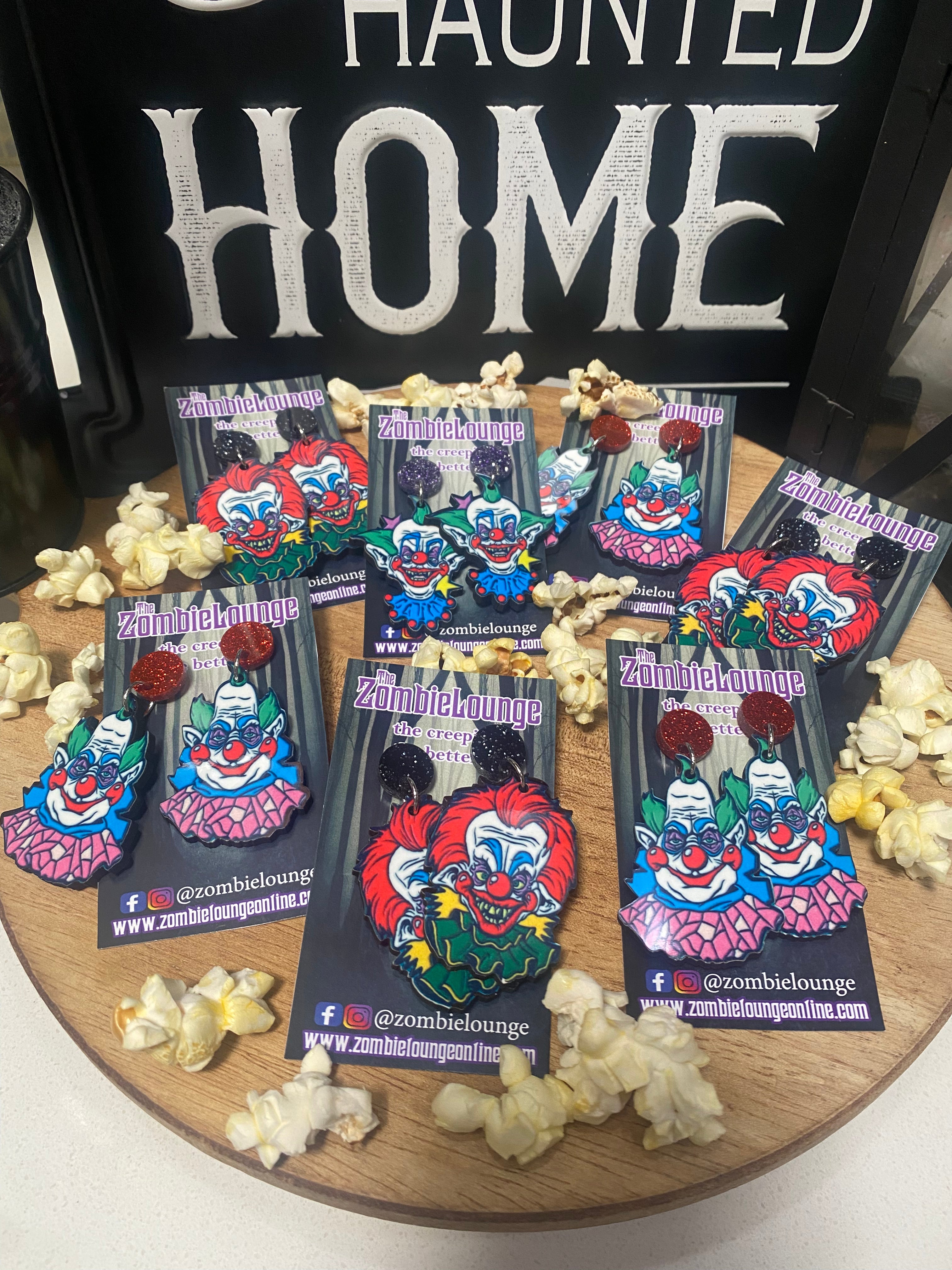 Killing Clowns Earrings - Unique Horror Jewelry for Halloween & Cosplay - Perfect for Costume Parties & Gifts
