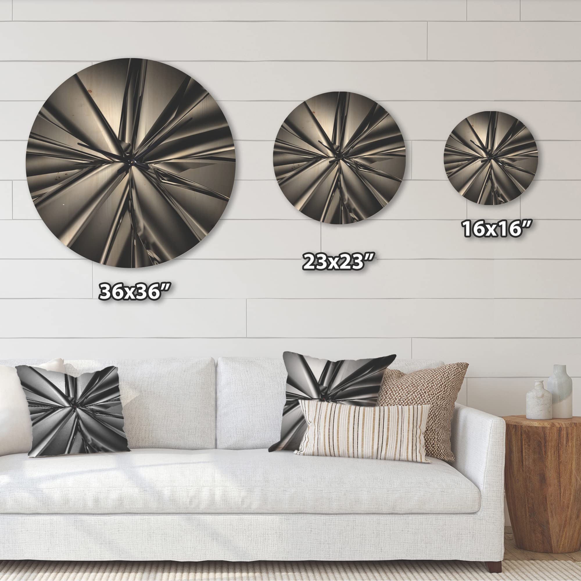Modern Wood Wall Clock - Large Decorative Oversized Wooden Clock with Fractal Futuristic Crystal Design for Living Room, Bedroom & Office Décor | Perfect for Home, Office & Gift Giving