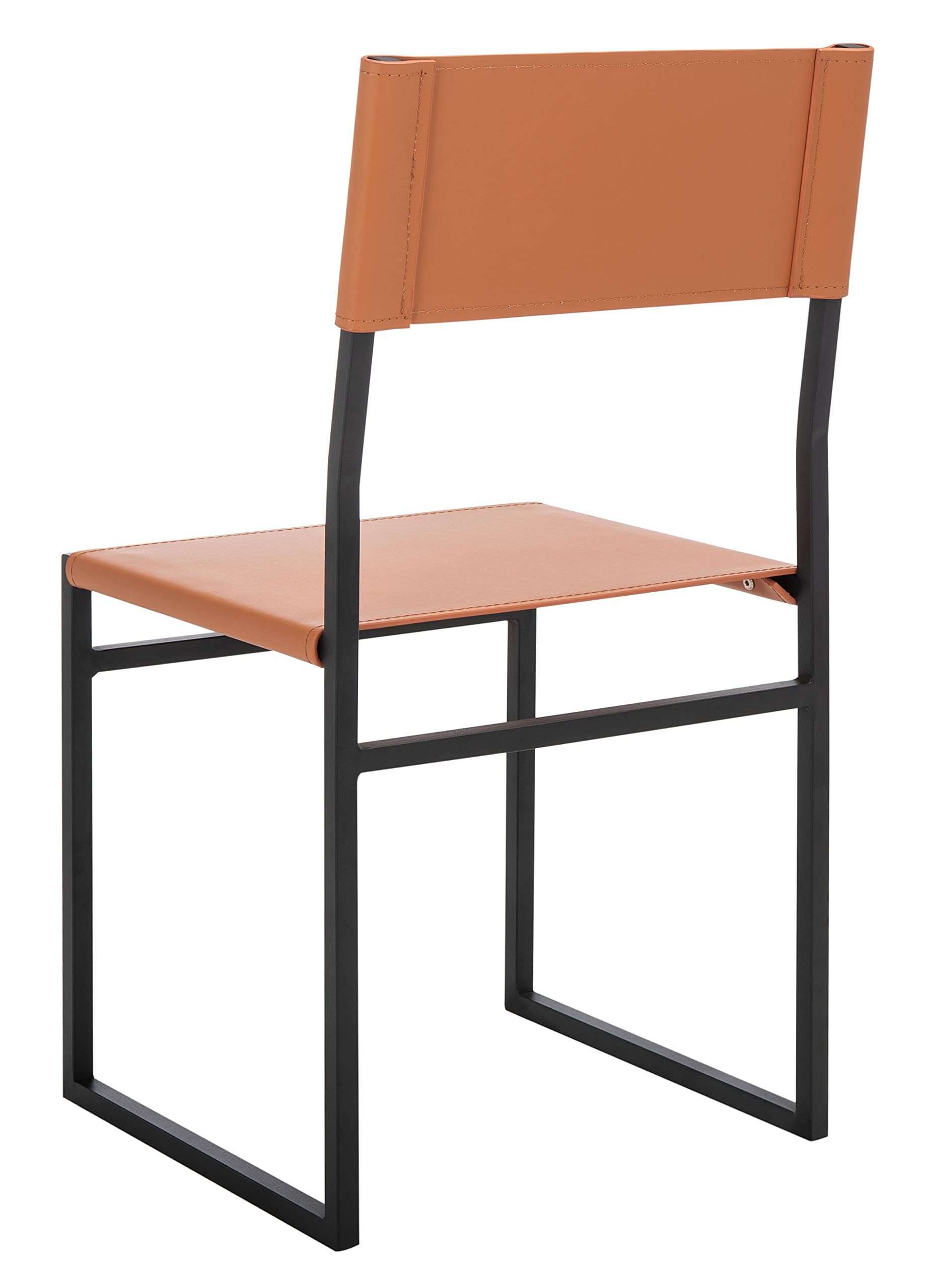 SAFAVIEH Layne Cognac Brown & Black Accent Chair for Living Room & Dining Room - Fully Assembled Modern Home Decor - Perfect for Small Spaces, Apartments & Cozy Corners