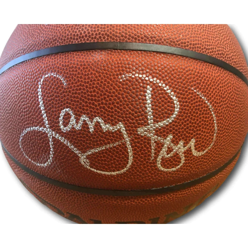 Larry Bird & Magic Johnson Autographed Basketball with JSA COA - Celtics vs Lakers Rivalry Collectible - Perfect for Sports Memorabilia Displays & Fan Gifts
