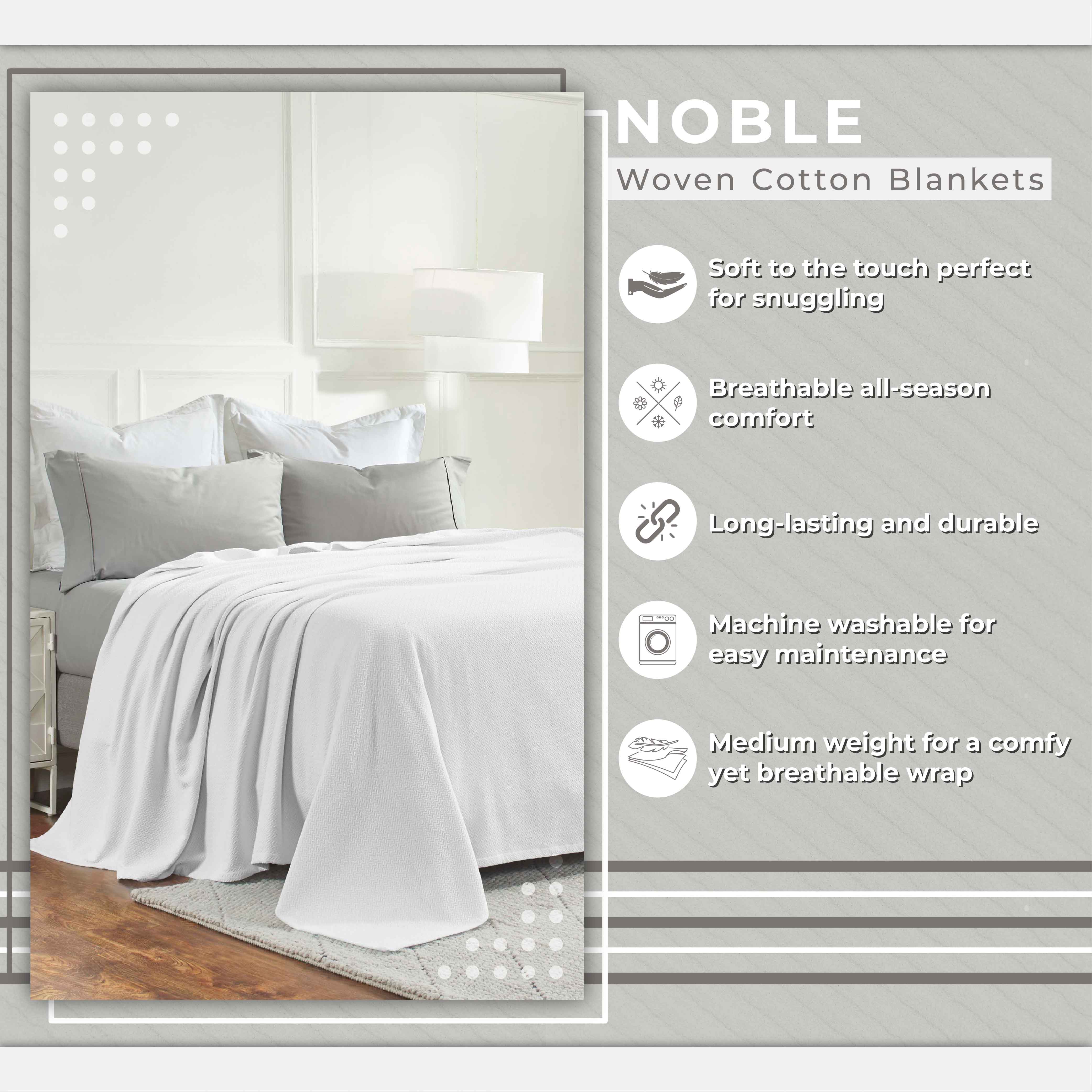 Premium Nobel Cotton Textured Chevron Lightweight Woven Blanket - Soft & Breathable Throw for Sofa, Bed, or Outdoor Picnics - Cozy Home Decor & Travel Companion