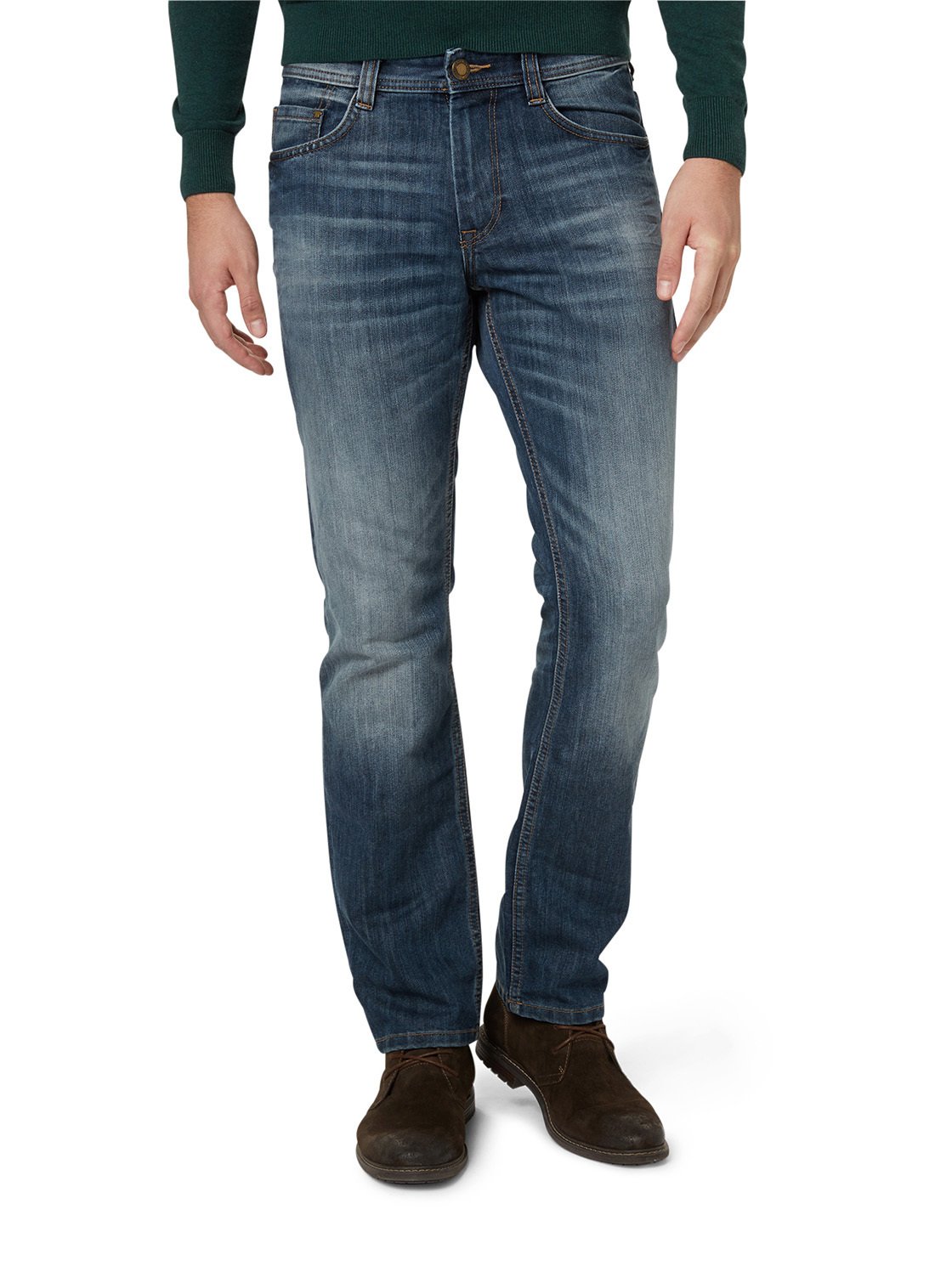 Men's Straight Fit Blue Jeans - Mid Stone Wash Denim for Casual Wear & Everyday Style | Comfortable Denim Pants for Work, Weekend & Outdoor Activities