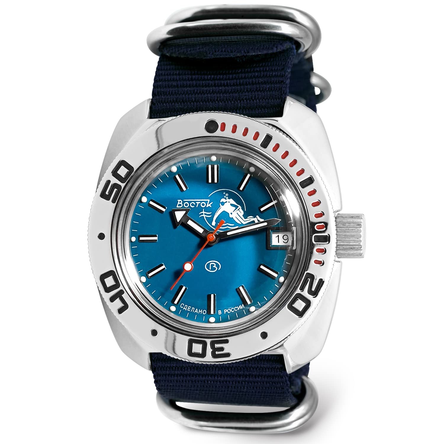 VOSTOK Scuba Dude Amphibian Automatic Diver Watch 200m WR for Men - Business & Casual Wear