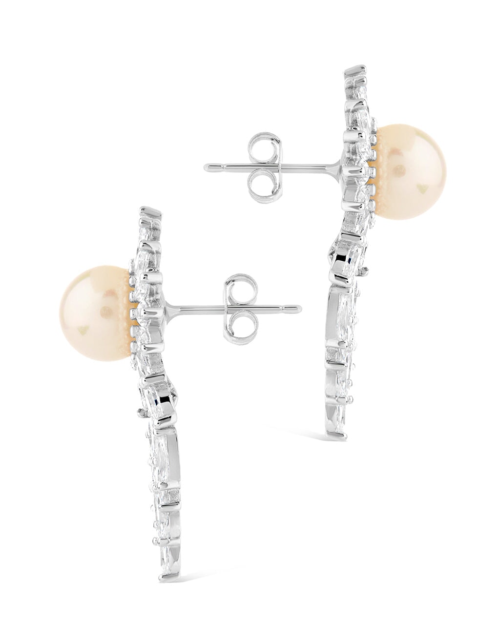 Rhianna CZ & Pearl Statement Stud Earrings for Women – Elegant Fashion Jewelry for Parties, Weddings & Special Occasions
