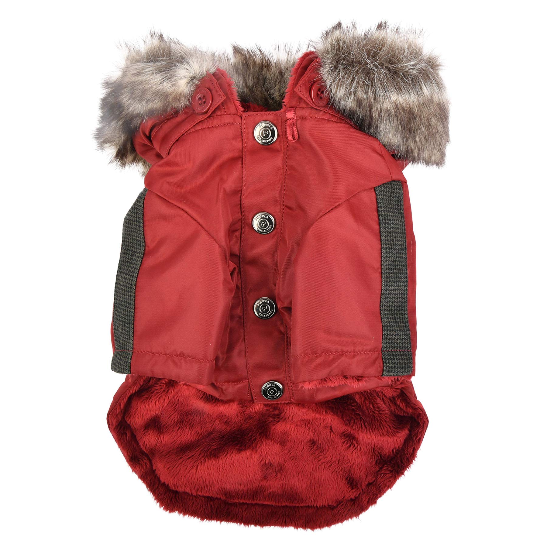 PUPPIA Brock Winter Jumper for Dogs - Red Fleece Dog Sweater - Small Size - Keep Your Pet Warm in Cold Weather & Outdoor Activities