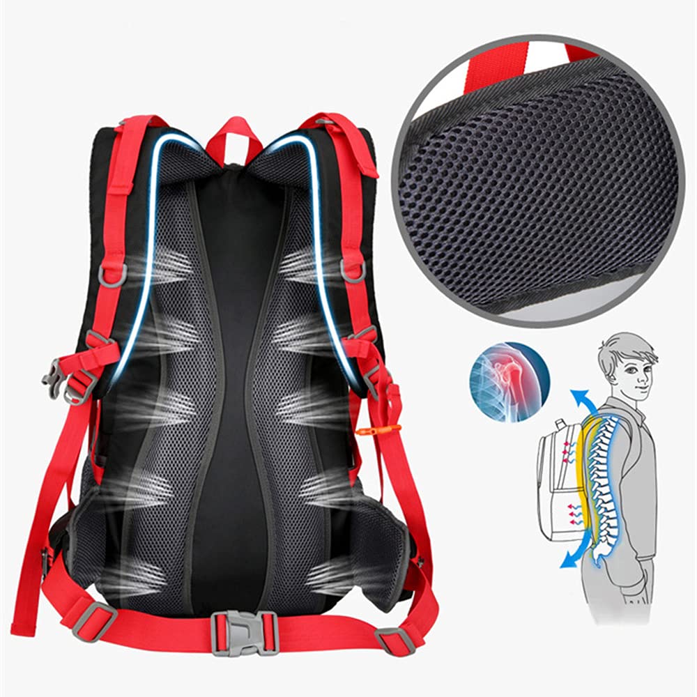 Rojeam 40L/50L/60L Lightweight Hiking Backpack for Men & Women - Waterproof Travel Daypack for Outdoor Activities, Trekking, Camping & Cycling - Durable Black 50L Backpack for Adventure & Daily Commute