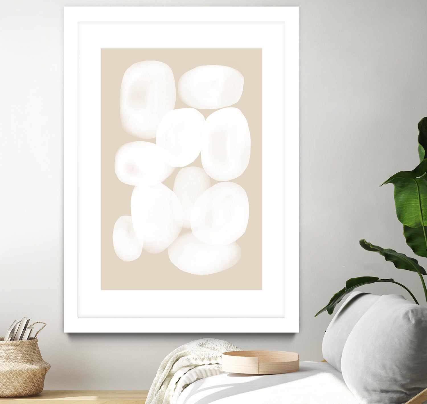 Minimalist Circle Art Print - Modern Abstract Wall Decor for Living Room, Bedroom & Office - Handmade Canvas Painting for Home & Office Decor