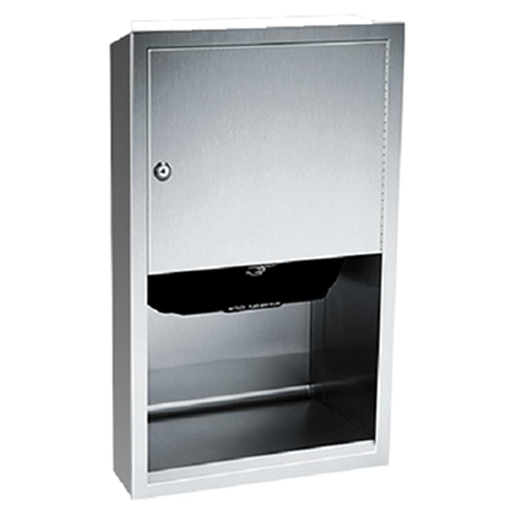 ASI 045210A 9 Traditional Automatic Roll Paper Towel Dispenser - Battery Operated, Surface Mounted, Satin Finish - Perfect for Restaurants, Offices, and Public Restrooms