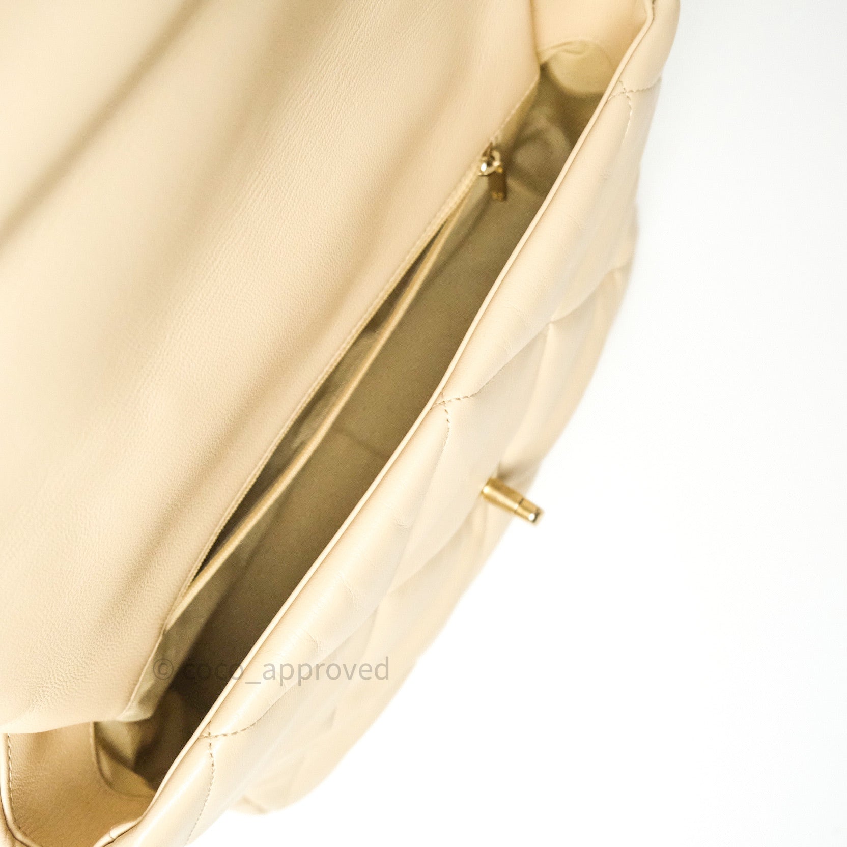 Chanel 19 Medium Flap Bag in Beige Goatskin Leather with Mixed Hardware - Luxury Handbag for Women, Perfect for Work, Date Night & Special Occasions