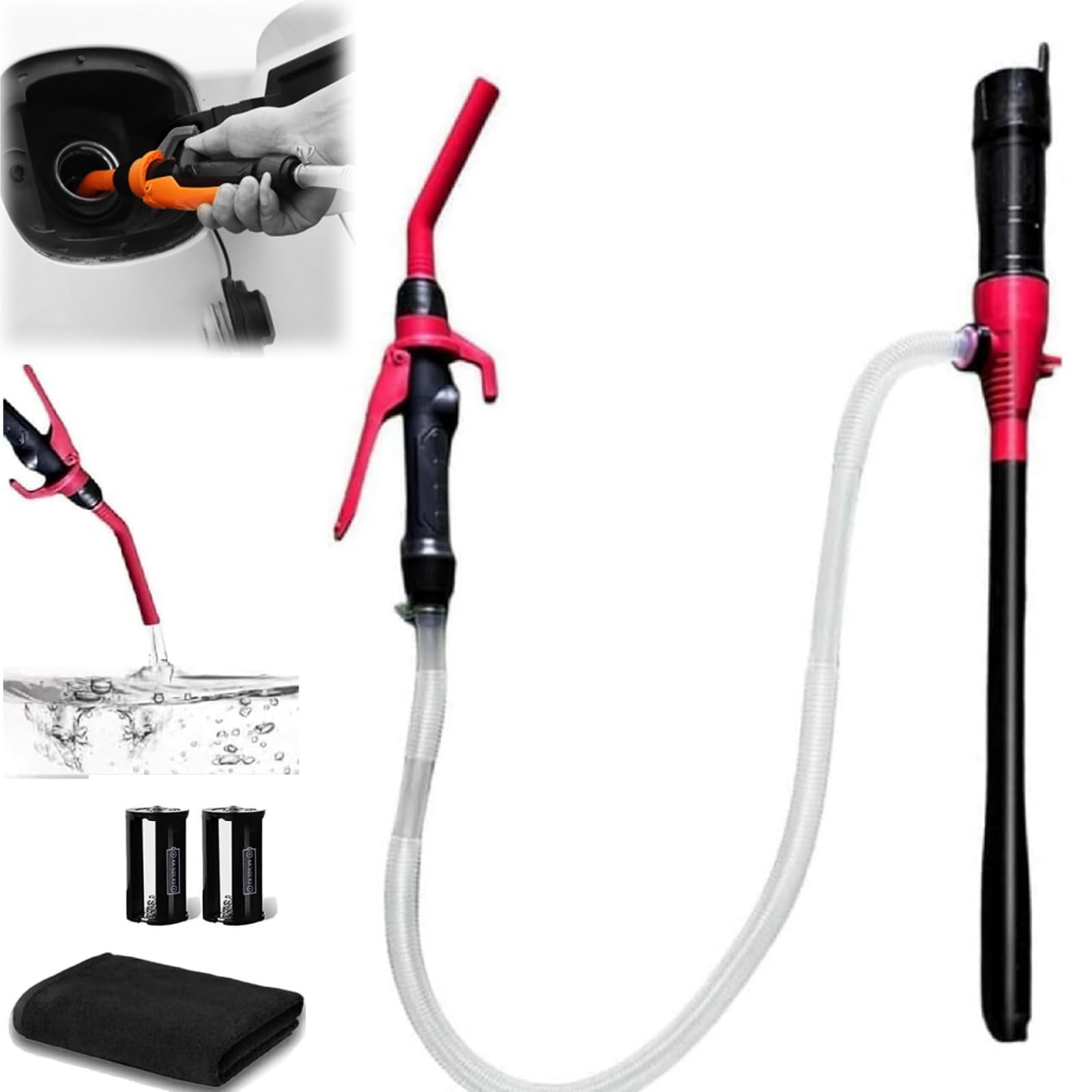 Battery Operated Gas Can Pump - Portable Power Fuel & Water Transfer Pump for Gasoline, Diesel, Kerosene - Perfect for Emergency Fuel Transfer, Camping, and Outdoor Use