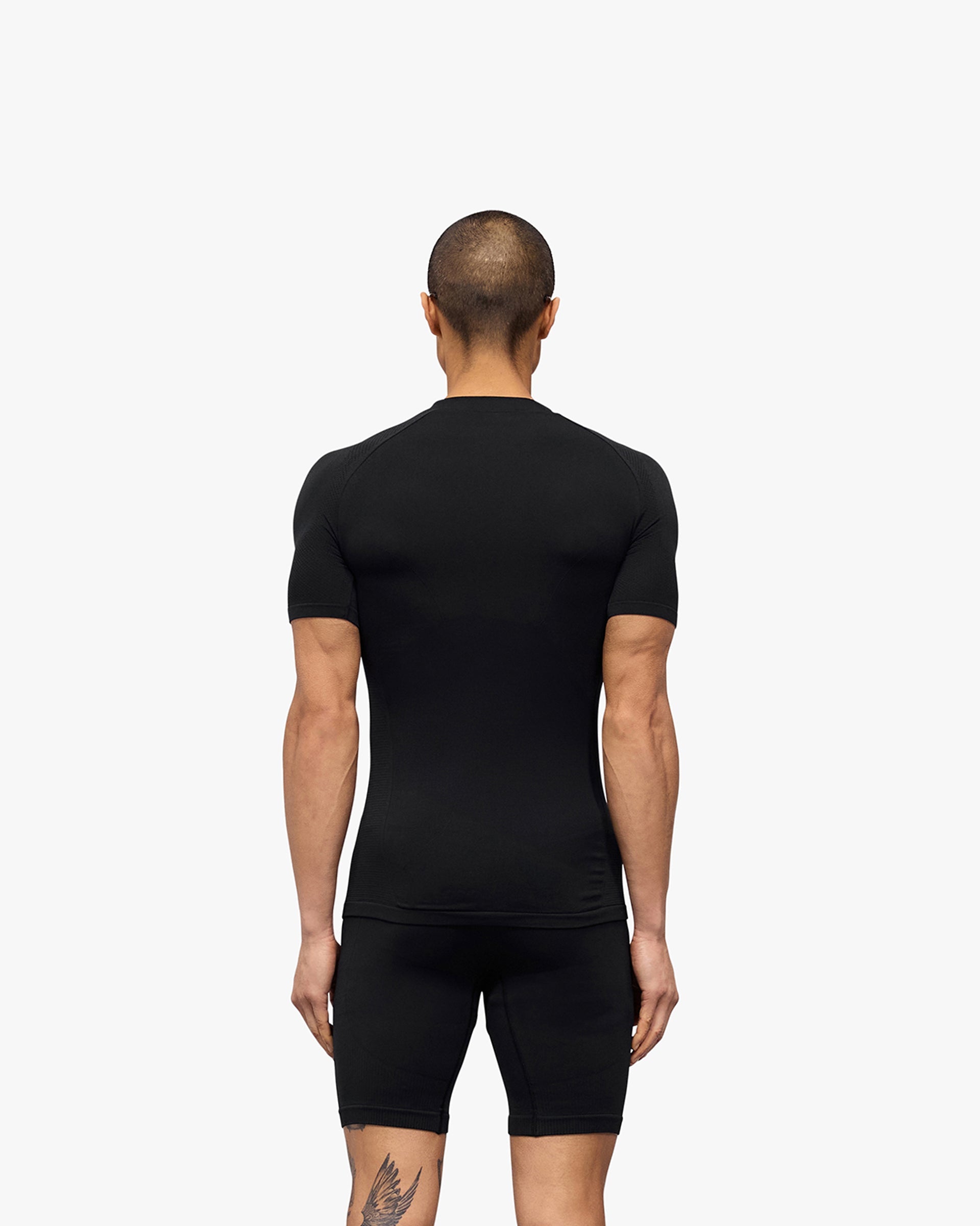 247 DNA Seamless T-Shirt for Men - Soft & Breathable Black Cotton Tee - Perfect for Gym, Workout & Casual Wear