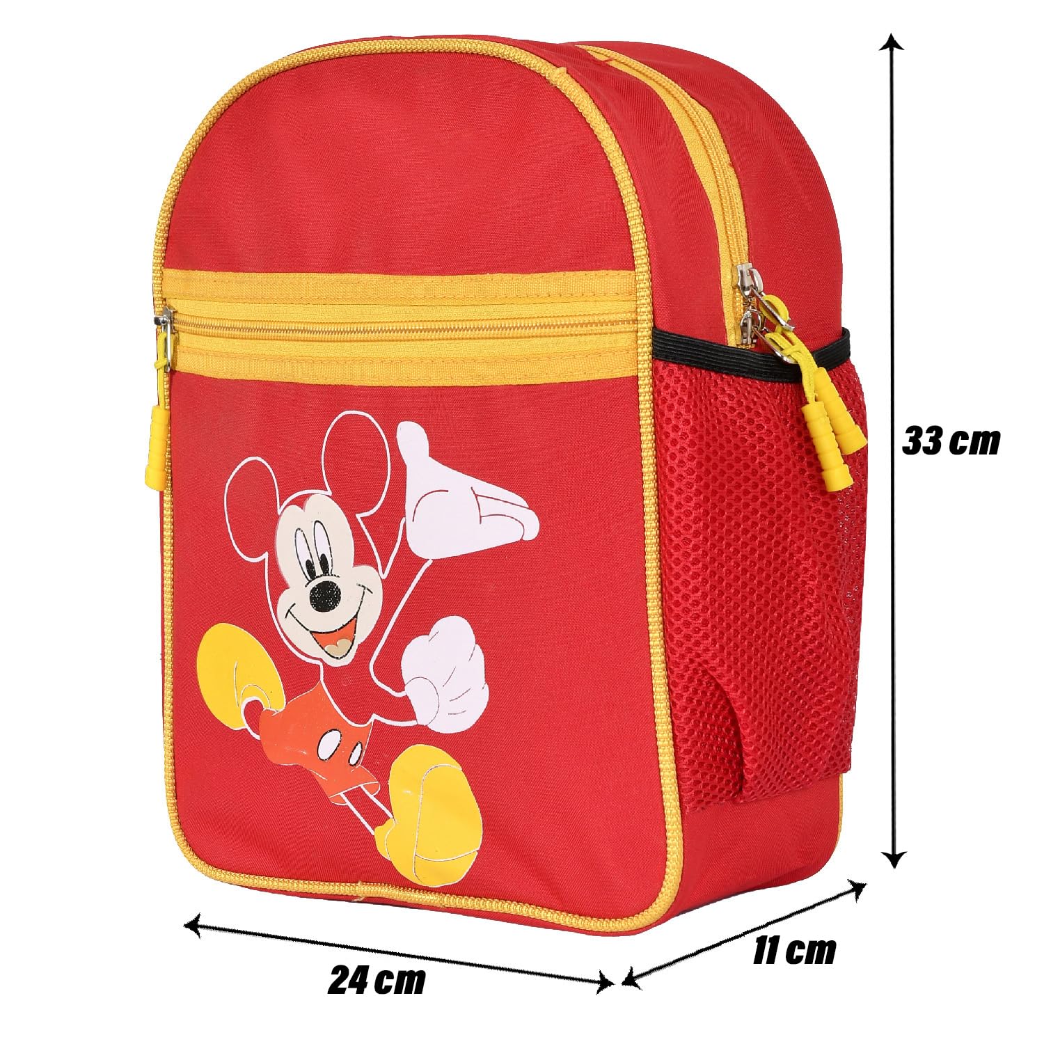 Disney Mickey Mouse Kids School Backpack - 2 Compartment Book Bag for Boys & Girls | Durable Student Backpack for Elementary & Middle School | Perfect for School, Travel & Daily Use (Red)