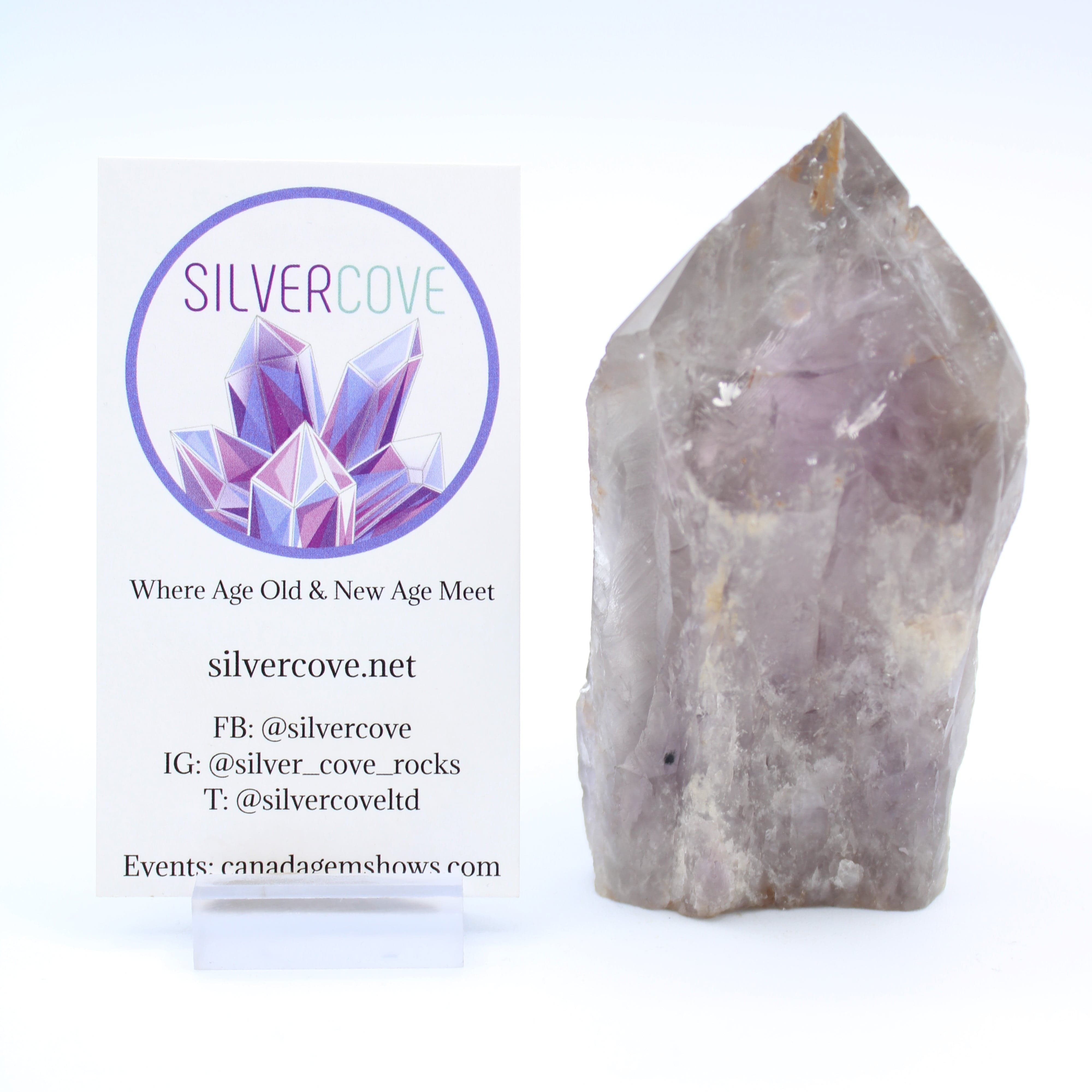 Natural Bahai Amethyst Point Crystal - Rare Collectible from Closed Mine | Healing Stone for Meditation, Home Decor & Spiritual Gifts
