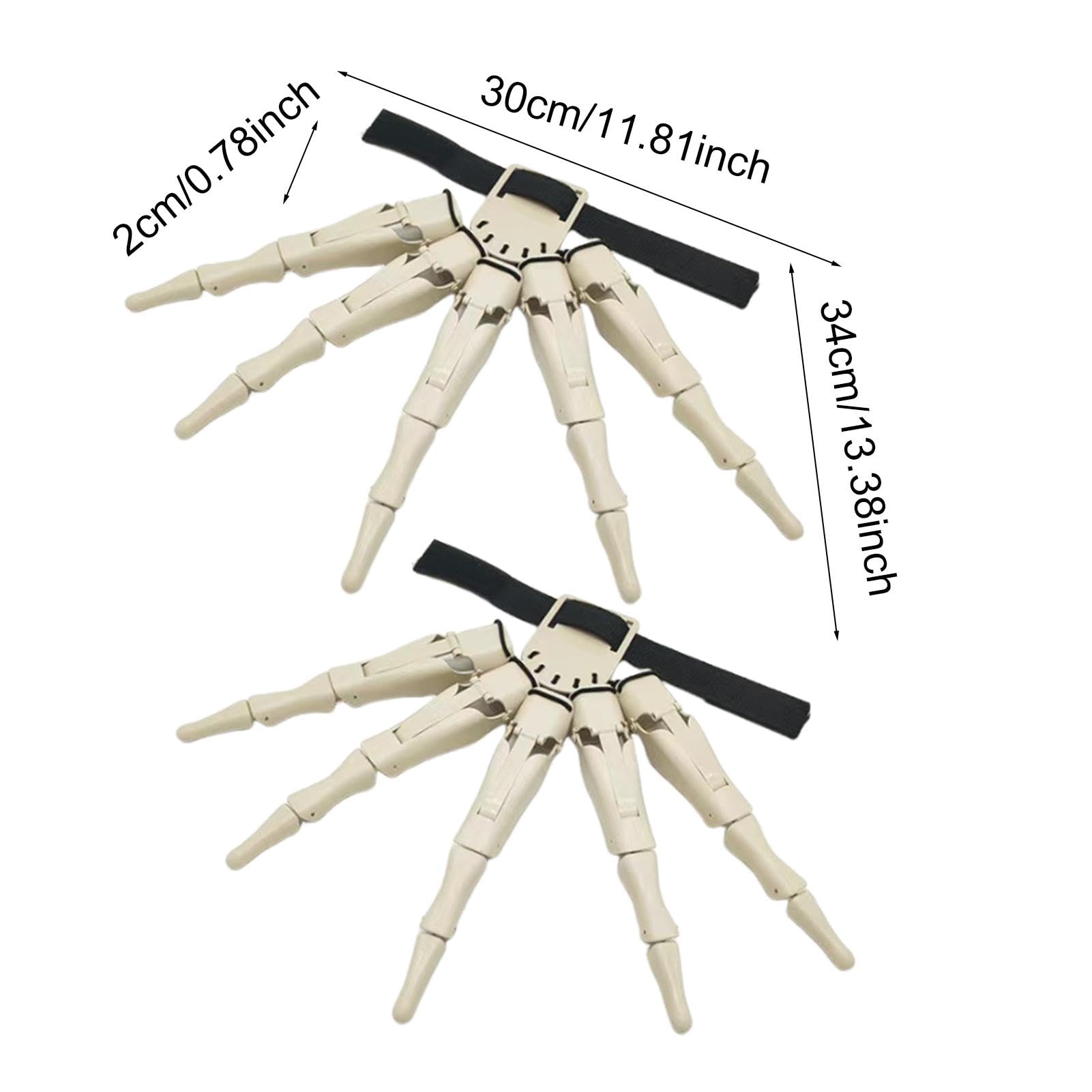 Durable Articulated Finger Extensions - 2 Pack Long Creepy Halloween Devil Claws for Cosplay, Skeleton Hands - Perfect for Halloween Costumes, Cosplay Events, and Theatrical Performances