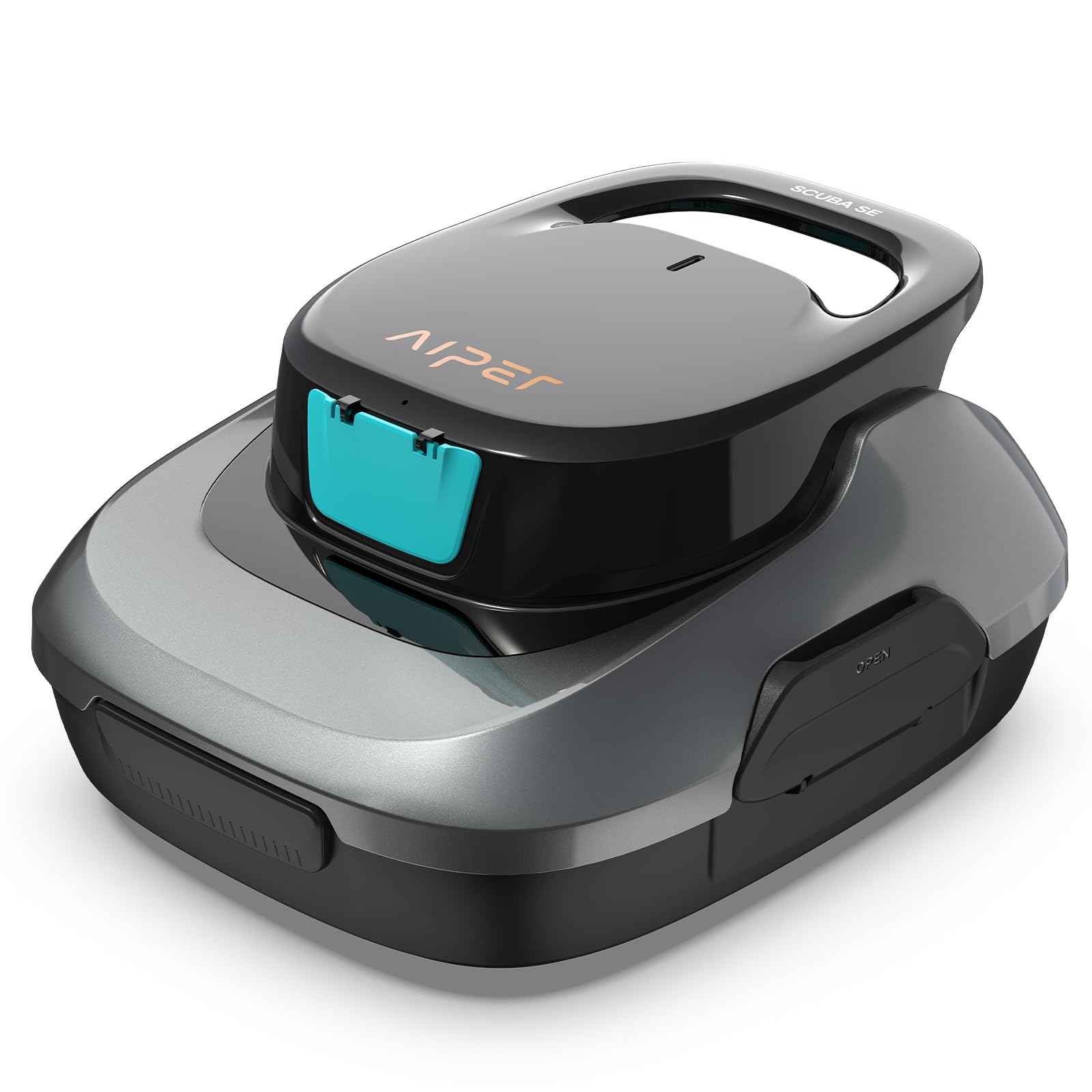 AIPER Cordless Automatic Pool Cleaner - Lightweight Robotic Pool Vacuum with Auto-Parking, Ideal for Above Ground Flat Pools up to 860 sq.ft (Gray) | Perfect for In-Ground & Above Ground Swimming Pools, Spas, and Backyard Cleaning