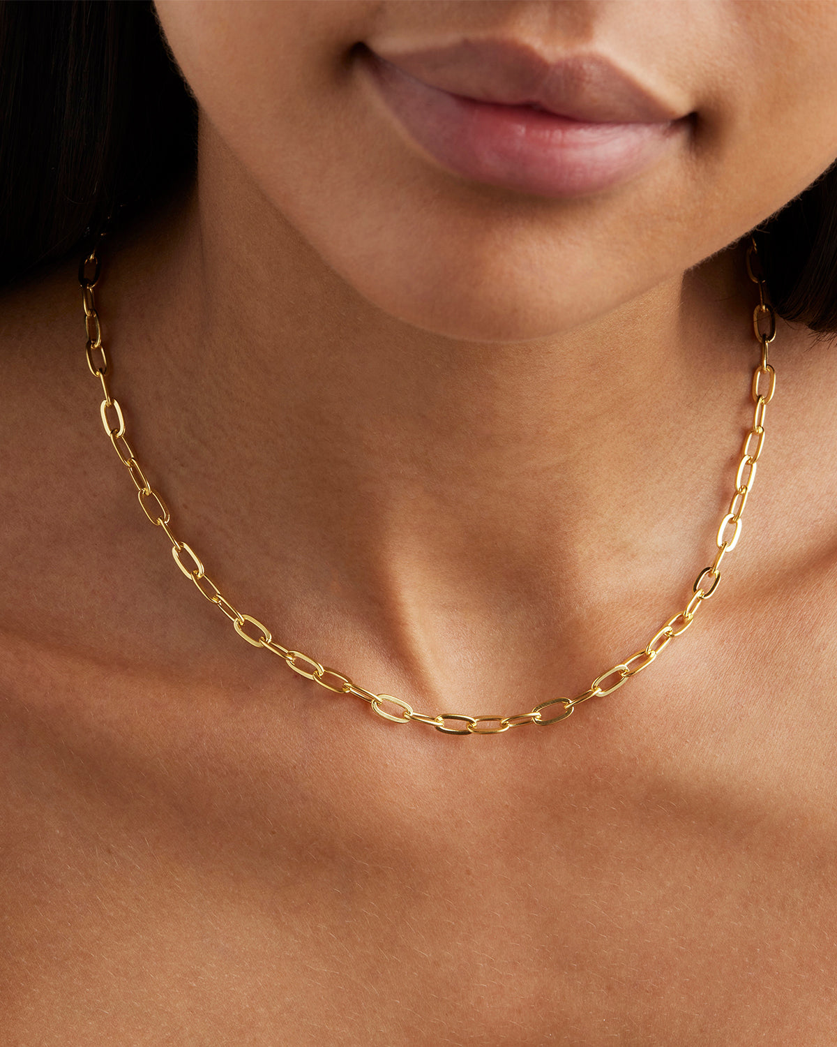 18K Gold Vermeil 17 Bold Link Chain Necklace for Women - Elegant Layered Necklace Jewelry Gift for Birthday, Anniversary & Valentine's Day - Perfect for Everyday Wear, Office & Special Occasions