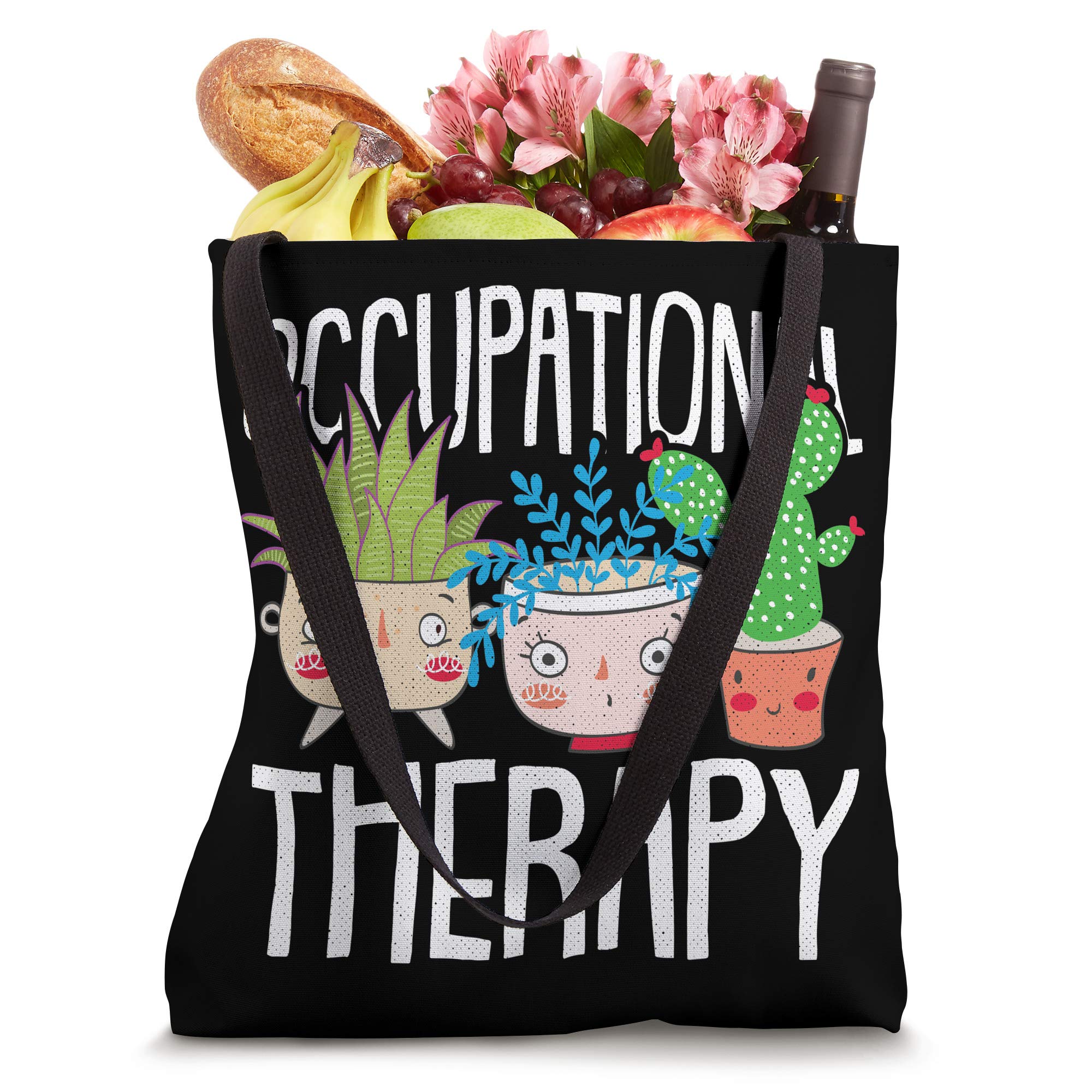 Occupational Therapy Tote Bag - Cute Plants Design - Perfect OT Therapist Gift for Work, School & Daily Use