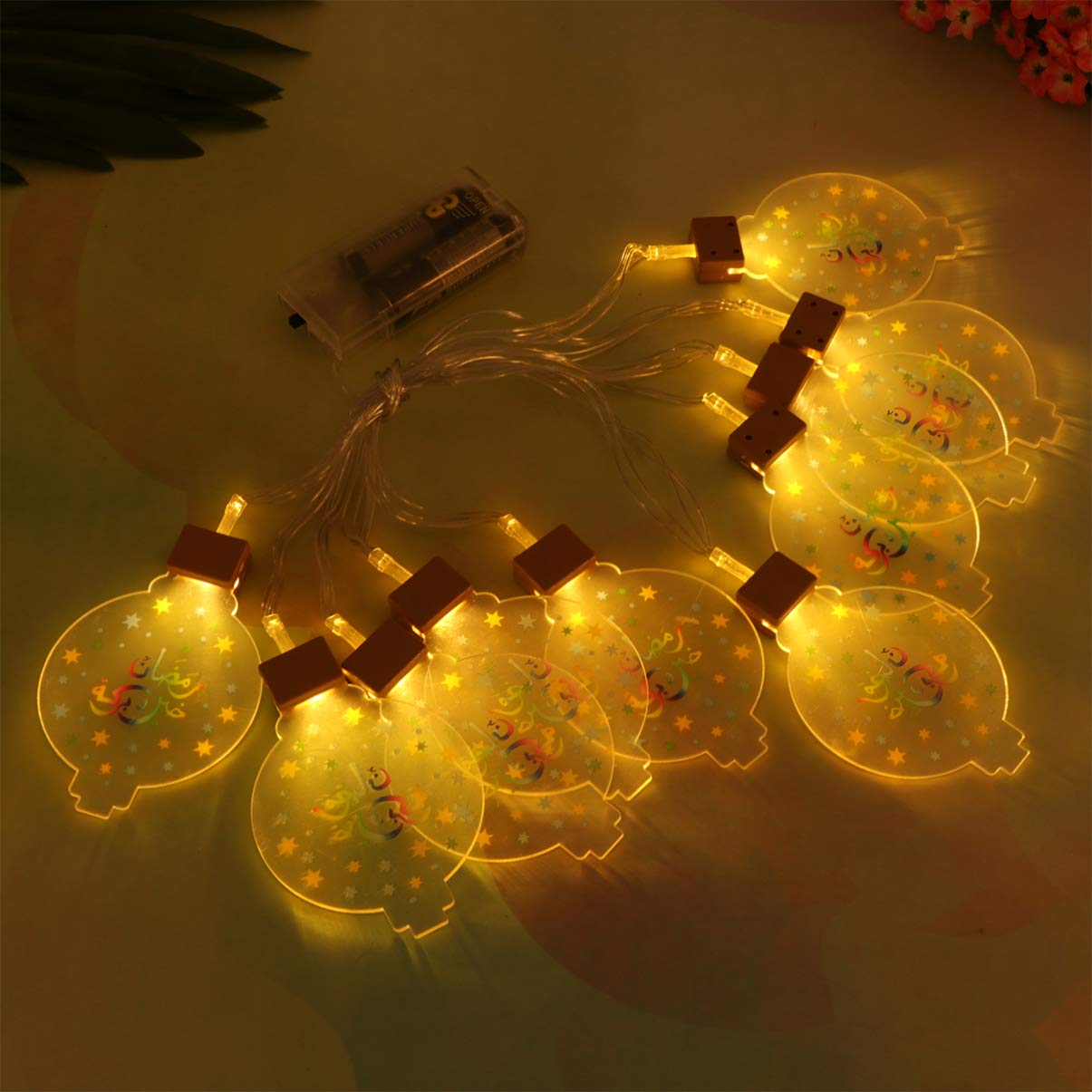 Uonlytech Eid Mubarak LED String Lights - 2Pack Ramadan Decorative Lights for Home, Indoor, Festival, Party, Wedding, Garden, and Outdoor Decor