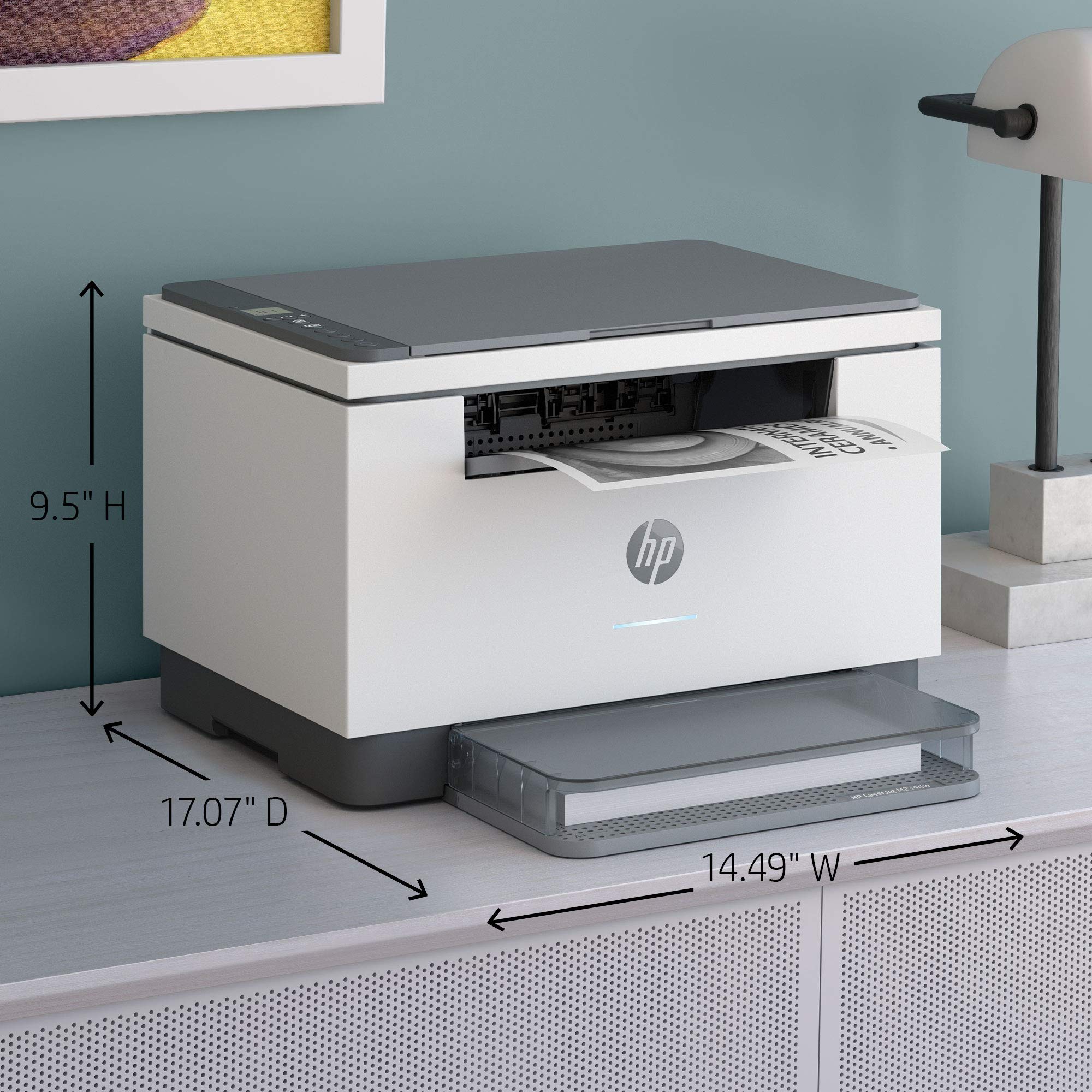 HP LaserJet MFP M234dw Wireless Monochrome All-in-One Printer with Scanner, Copier & Fax | Bluetooth, WiFi, USB, Ethernet Connectivity | Instant Ink Ready | Perfect for Home Office & Small Business Use | Print Documents, Scan Files & Send Faxes (Renewed)