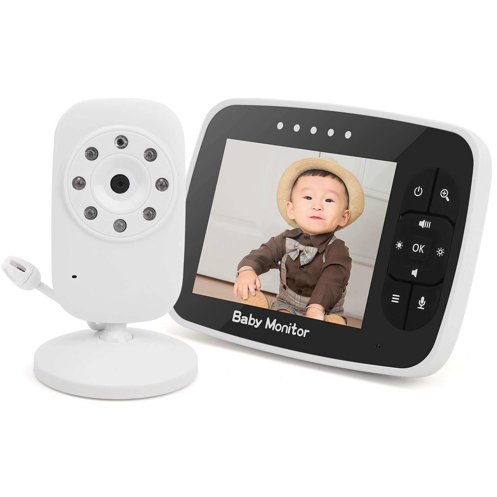 **Wireless Baby Monitor with 3.5 Inch Screen & Night Vision – 100-240V HD Video Baby Camera for Parent-Child Interaction – Ideal for Nursery, Travel & Home Security (US Standard Plug)**