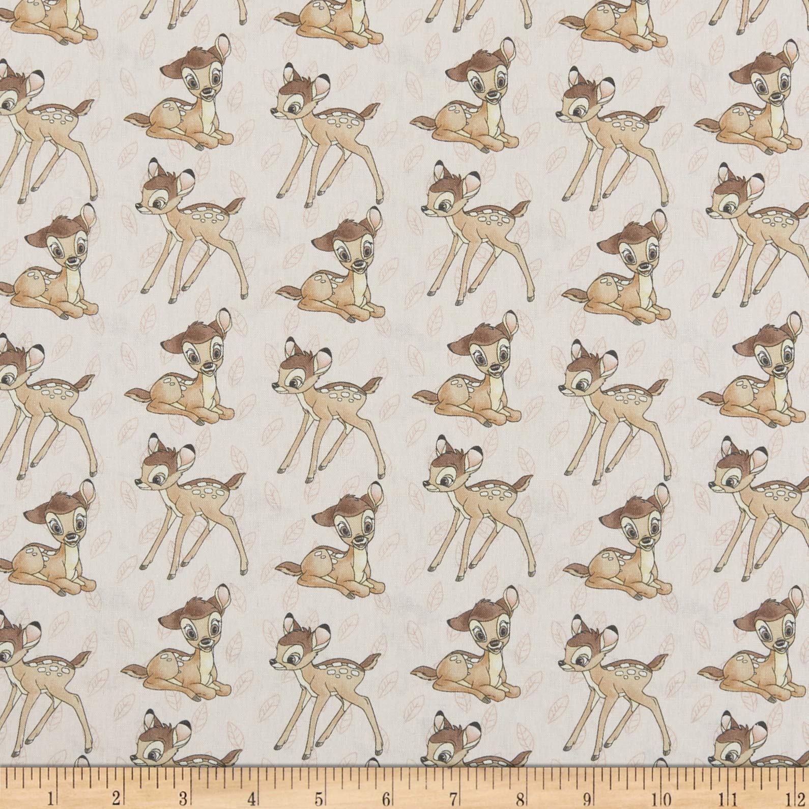 Disney Bambi Toss Quilt Fabric by The Yard - Soft Cream Floral Printed Cotton Fabric for DIY Quilting, Blankets & Home Decor (Perfect for Baby Nursery, Bedroom & Craft Projects)
