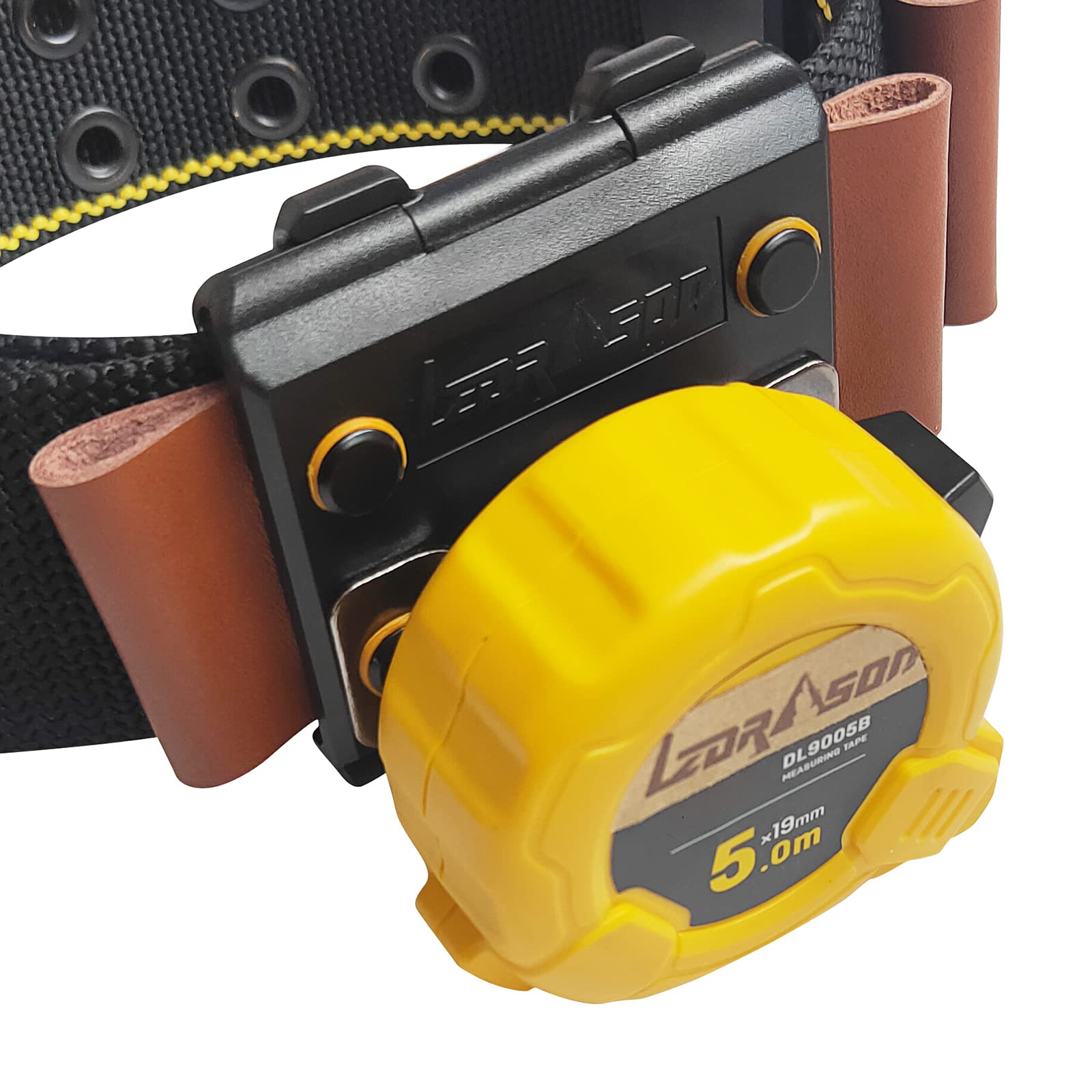 Heavy Duty Tape Measure Holder with Belt Clip - Durable Measuring Tool Holster for Carpenters & Contractors - Secure Tape Measure Pouch (Pack of 1) - Perfect for Construction Sites, DIY Projects & Home Renovations