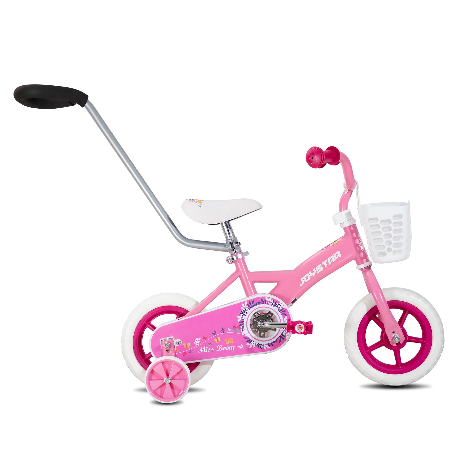 JOYSTAR 10 & 12 Inch Kids Bike for Boys and Girls Ages 1-4 Years - Toddler Bicycle with Training Wheels, Detachable Parent Push Handle & Front Basket - First Pedal Bike for Toddlers in Multiple Colors - Perfect for Backyard Riding, Park Adventures & Learning to Cycle
