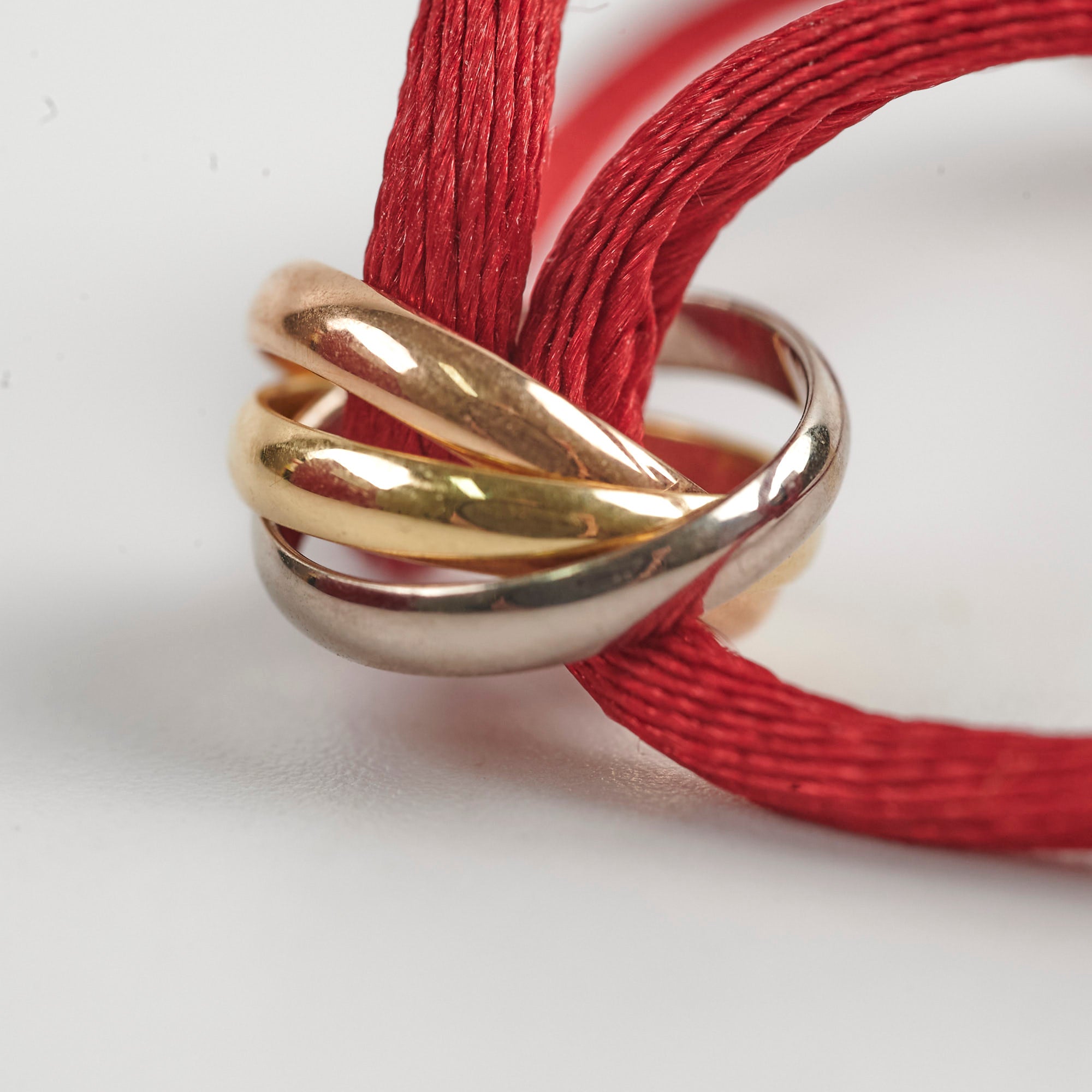 Cartier Trinity Bracelet in Red - 18K Gold Tri-Color Bangle for Women - Elegant Jewelry Gift for Anniversary, Birthday & Valentine's Day - Perfect for Special Occasions & Everyday Luxury Wear