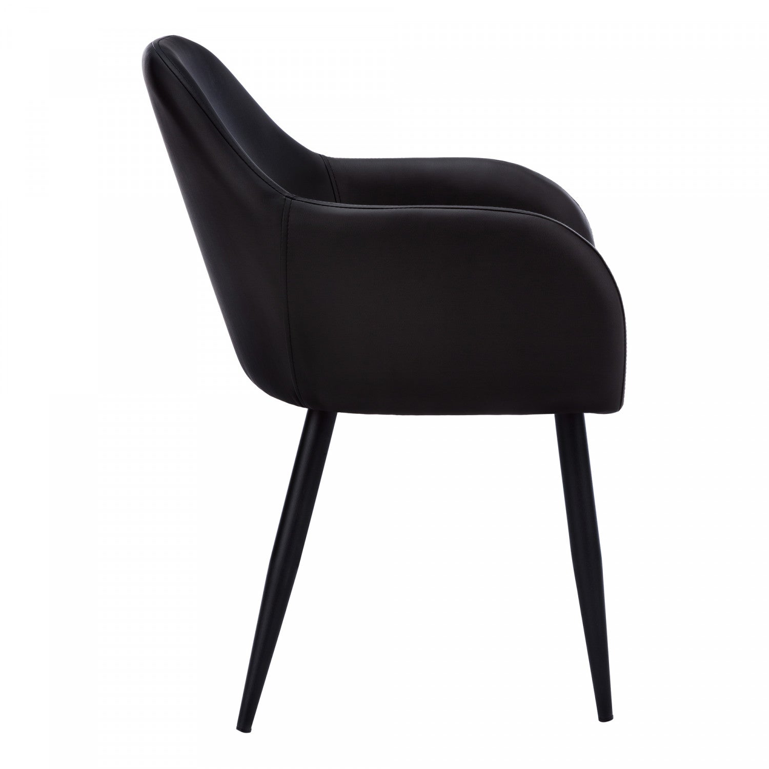 Amara Modern Dining Chairs - Set of 2 Black Upholstered Side Chairs for Kitchen, Dining Room & Home Office - Comfortable & Stylish Seating Solution