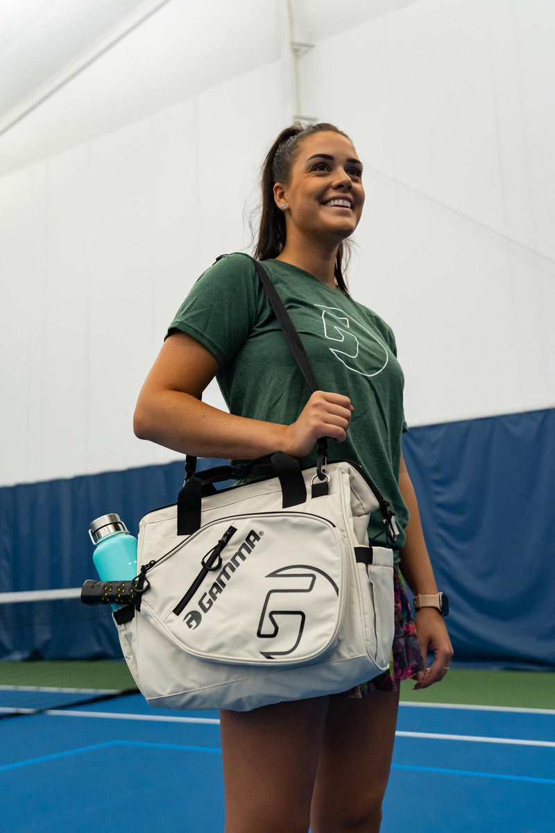 Gamma Pickleball Tour Tote Bag - Premium Off White & Black Pickleball Gear for Players | Perfect for Court, Gym & Travel Accessories