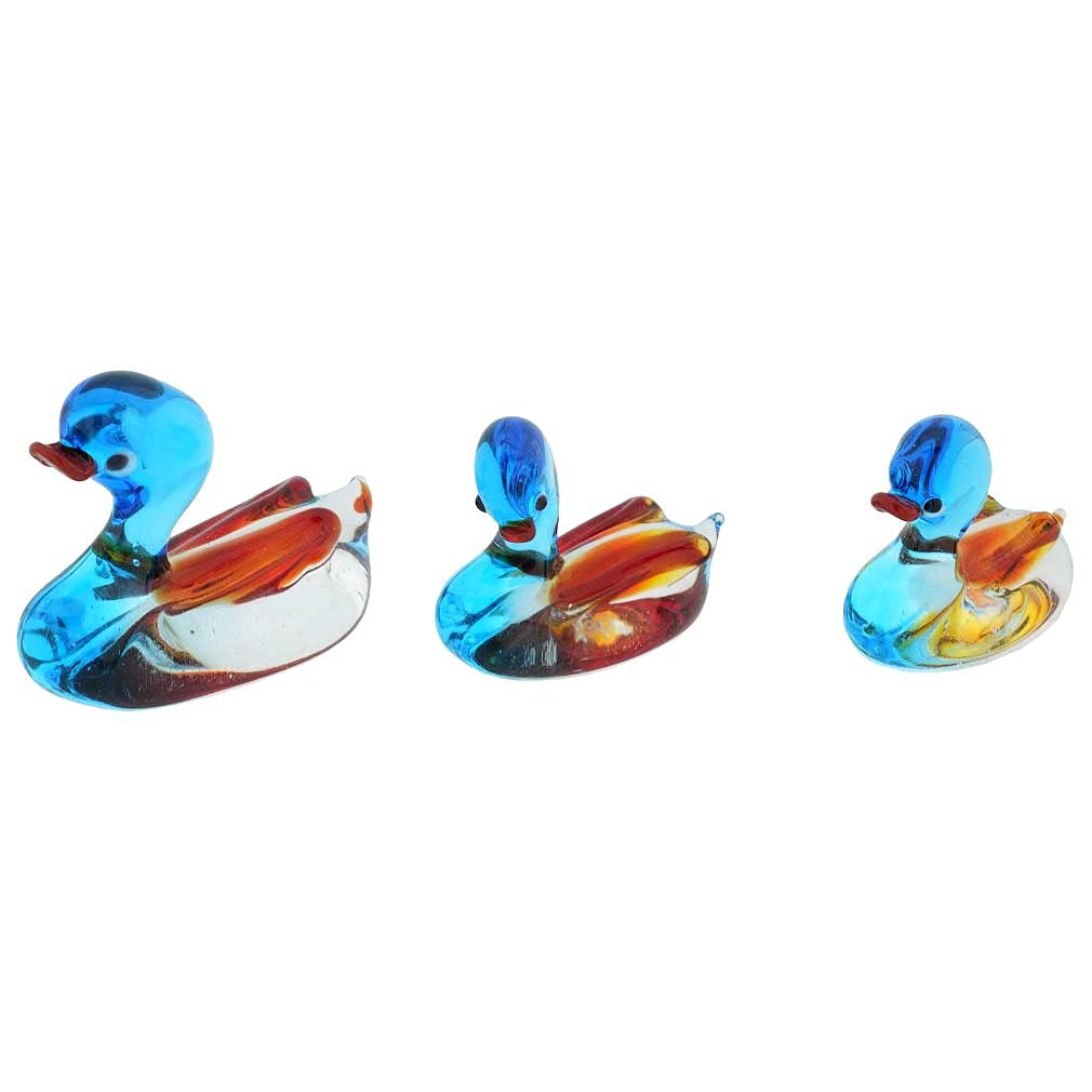 Authentic Murano Glass Duck Family Set - Handmade in Venice Italy - Elegant Home Decor & Gift for Collectors - Perfect for Table Centerpieces, Shelf Displays & Wedding Decorations