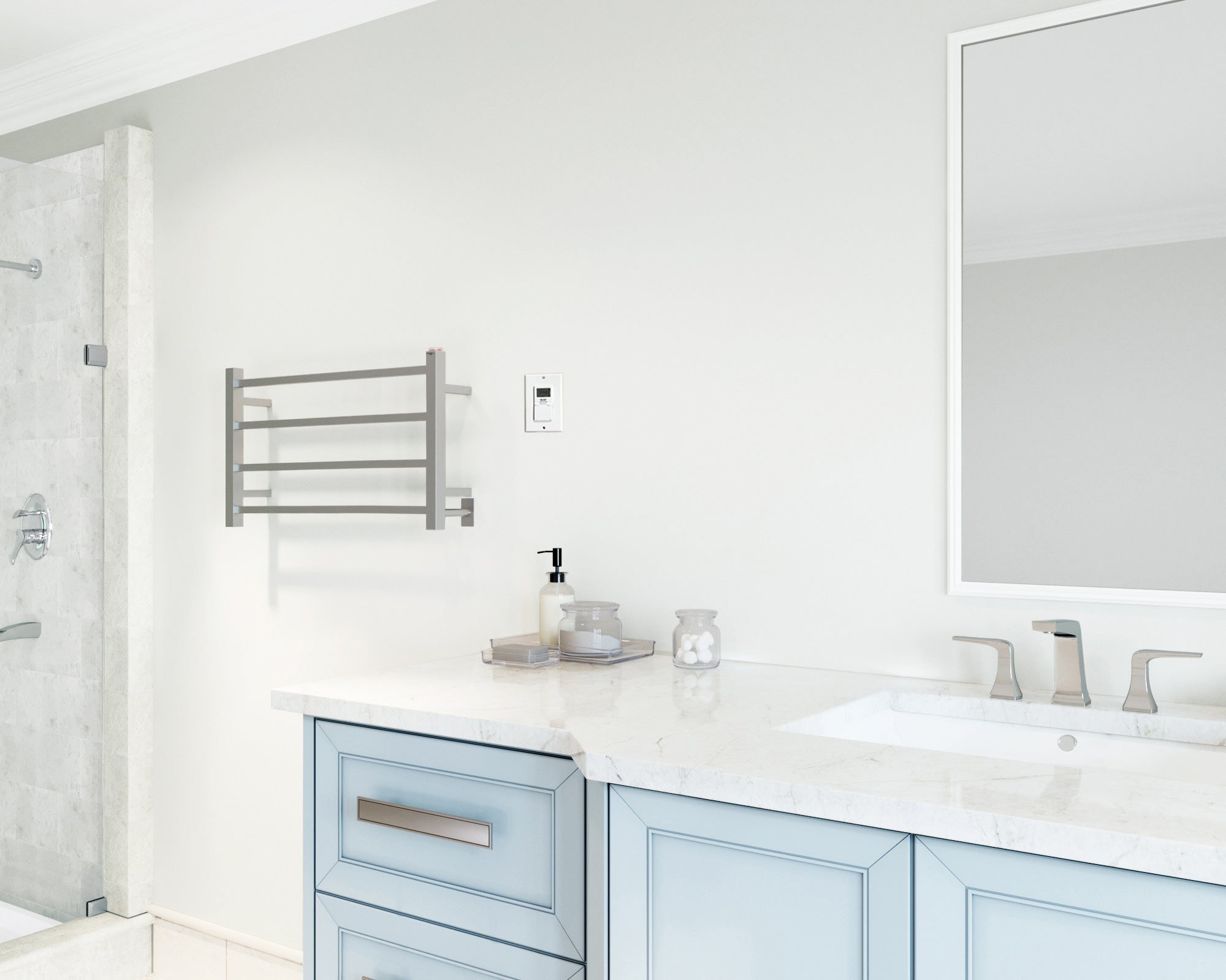 Gala Dual 4 Bar Hardwired & Plug-in Stainless Steel Towel Warmer with Timer - Perfect for Bathrooms, Spas & Luxury Home Use