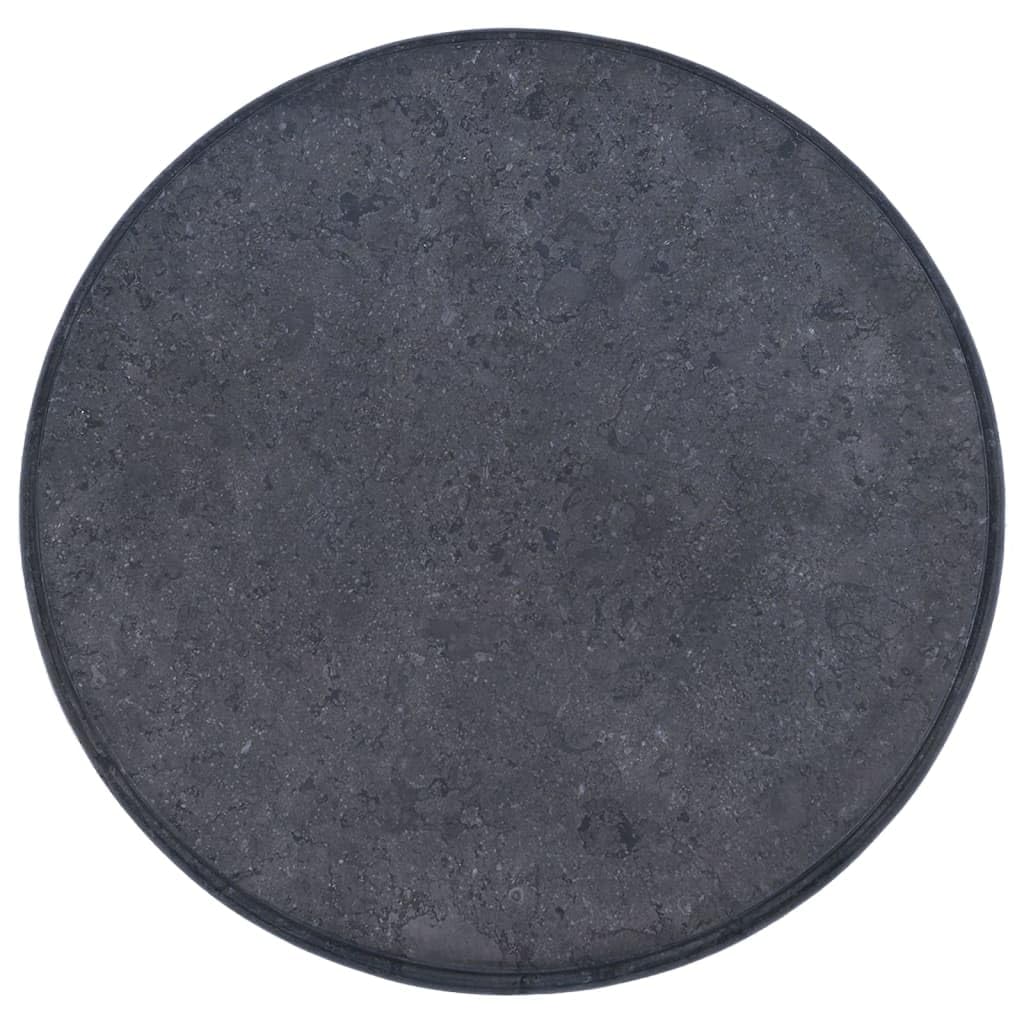 vidaXL Black Marble Table Top - 23.6 Inch Round Dining Table Top 1 Inch Thick - Premium Natural Stone Tabletop for Kitchen, Living Room, Patio - No Assembly Required, Scratch Resistant Surface