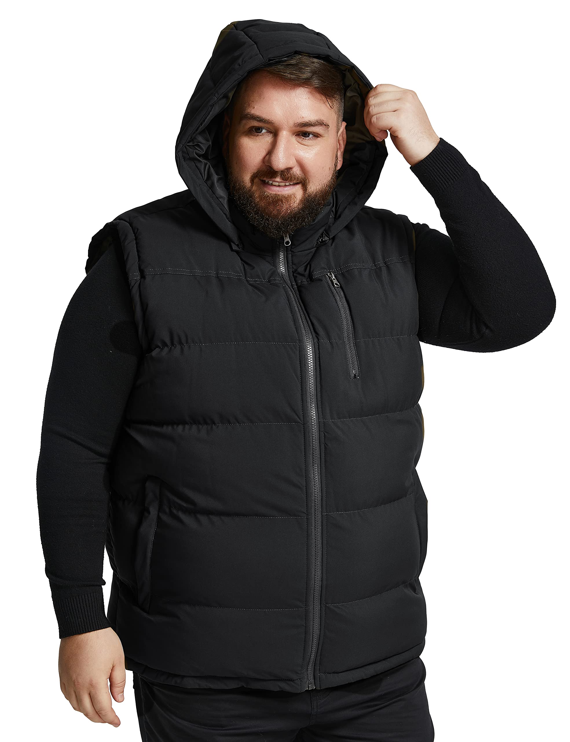 Soularge Men's Big and Tall Winter Puffer Vest - Warm Thick Utility Jacket for Outdoor Work, Hiking & Cold Weather Activities